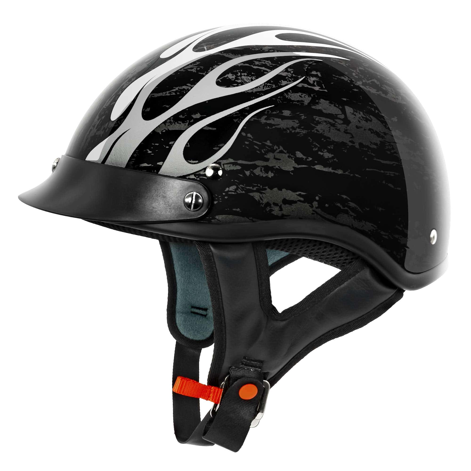 Casco de motocicleta VCAN Cruiser Solid -Negro Brillo Fuego