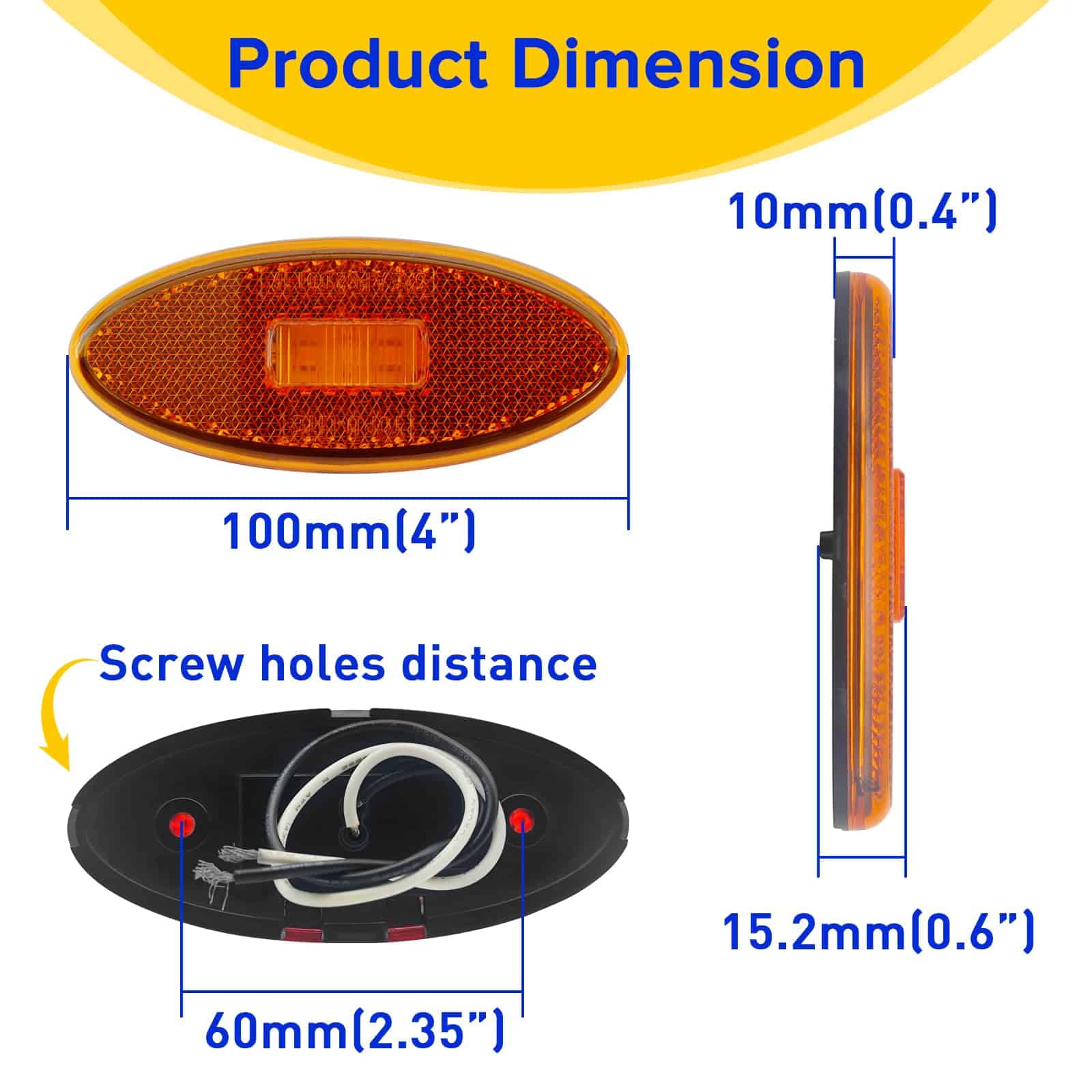 Luces indicadoras laterales 12V para remolque LED 4x1.7 - Imagen 7