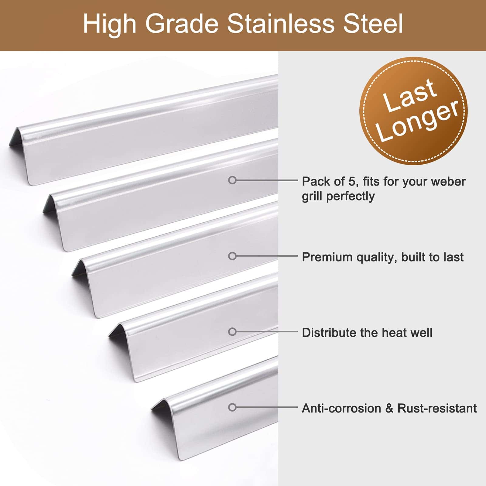 Barras Flavorizer de 21.5 pulgadas para Weber Spirit 200 - Imagen 6