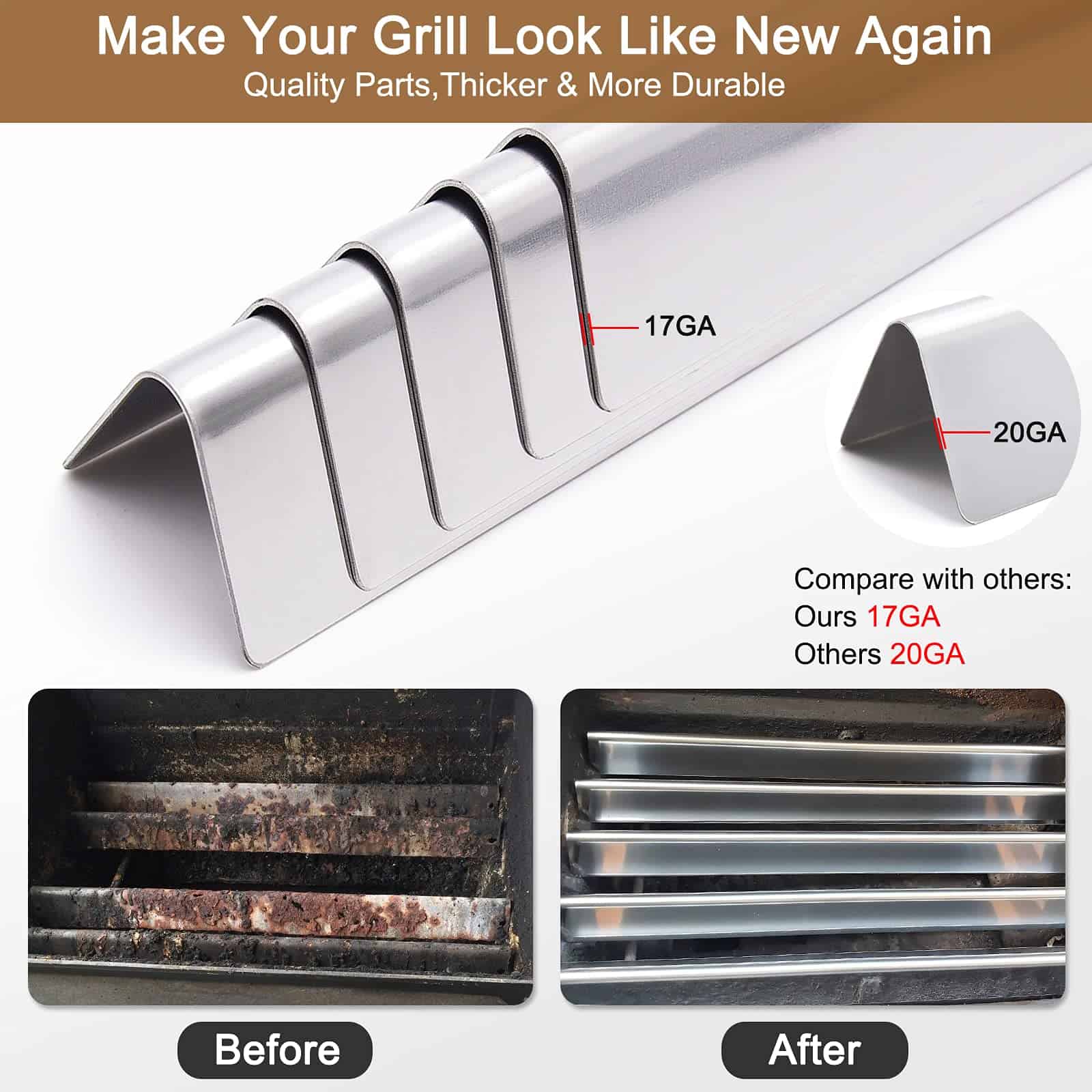 Barras Flavorizer de 21.5 pulgadas para Weber Spirit 200 - Imagen 5