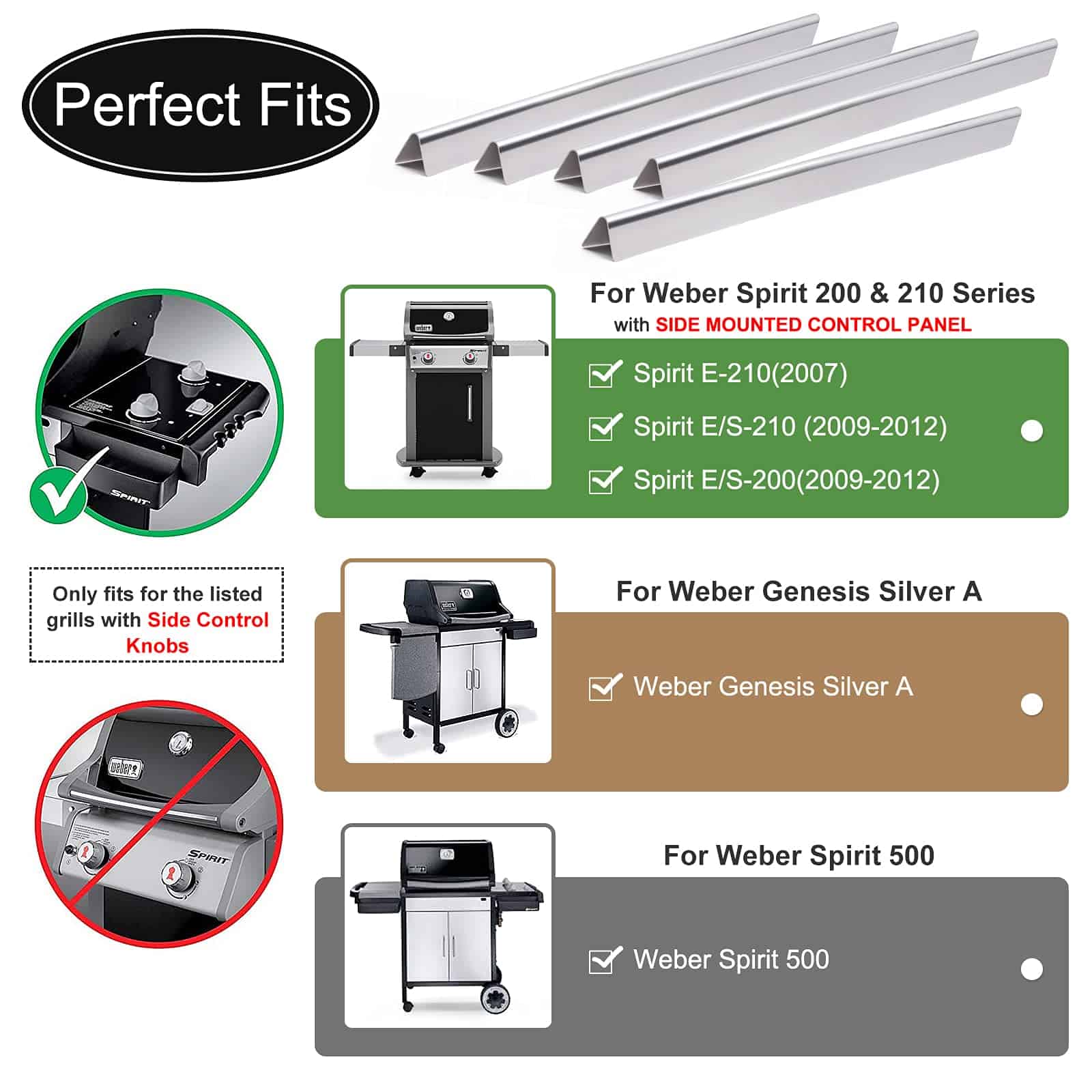 Barras Flavorizer de 21.5 pulgadas para Weber Spirit 200 - Imagen 3