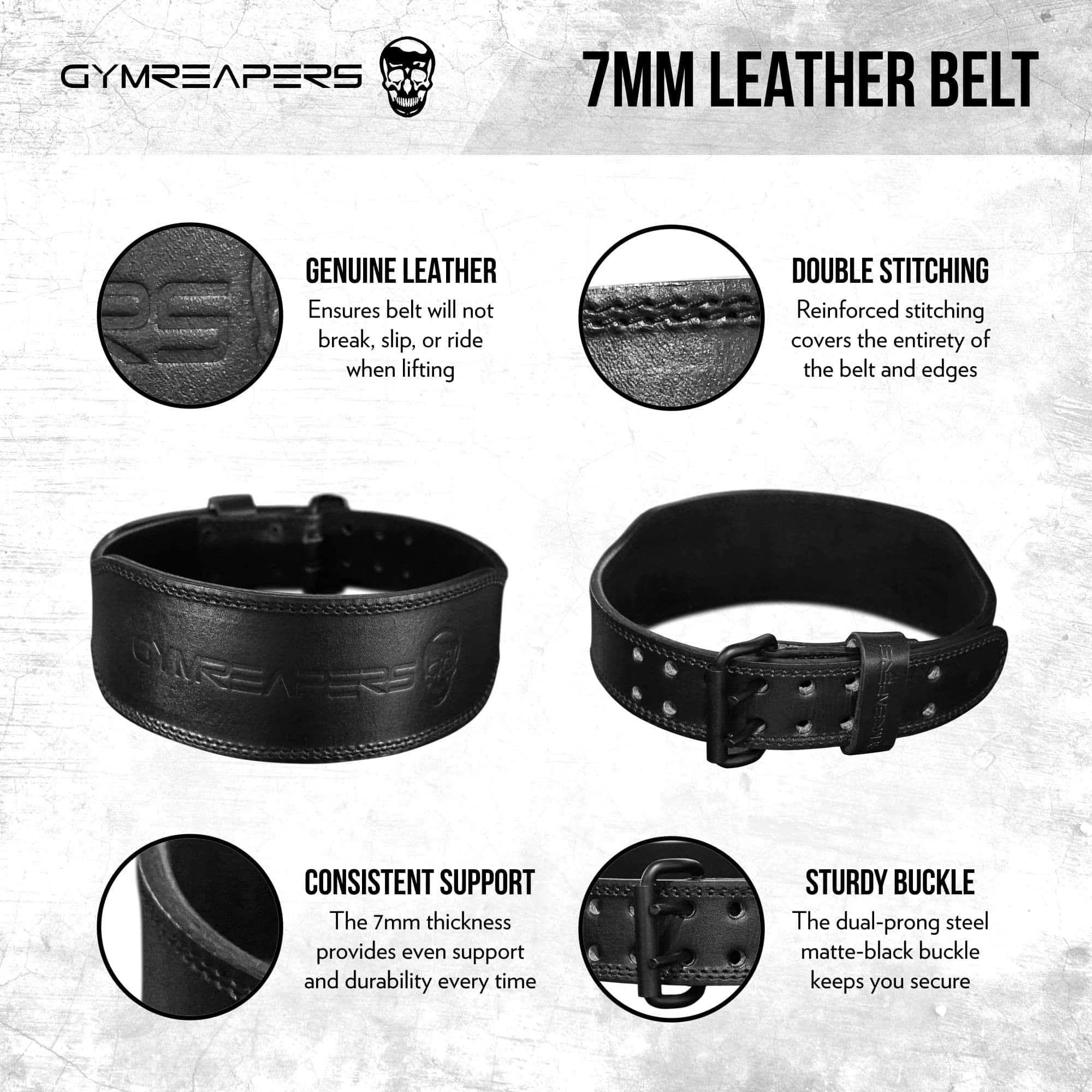 Cinturón de Levantamiento de Pesas Gymreapers - -Negro - Imagen 4