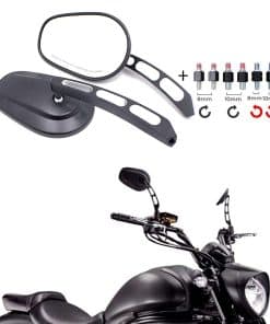 Espejos de Motocicleta Ovalados Negros para Vista Trasera