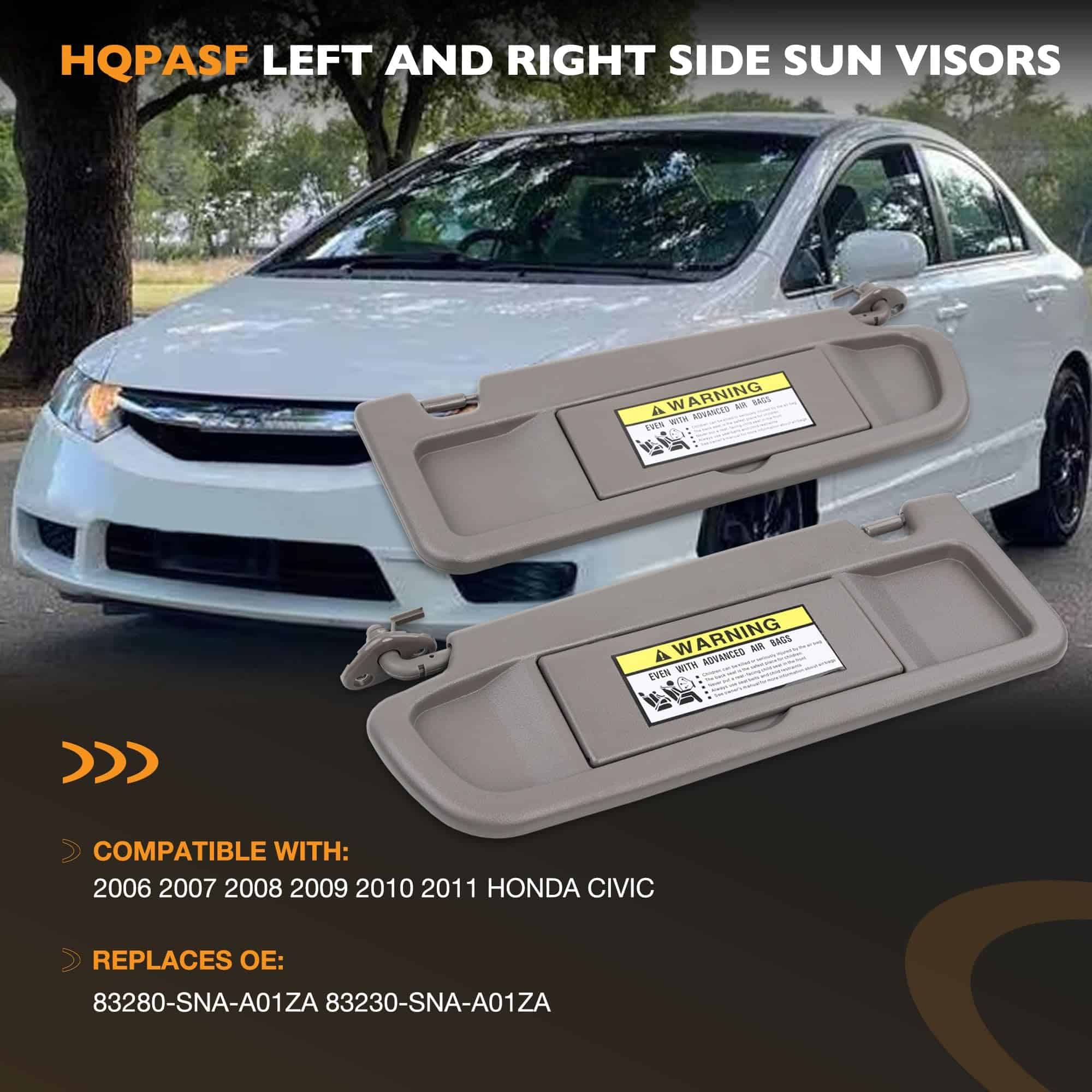 Visera Solar HQPASFY Compatible con Honda Civic 2006-2011, - Imagen 4