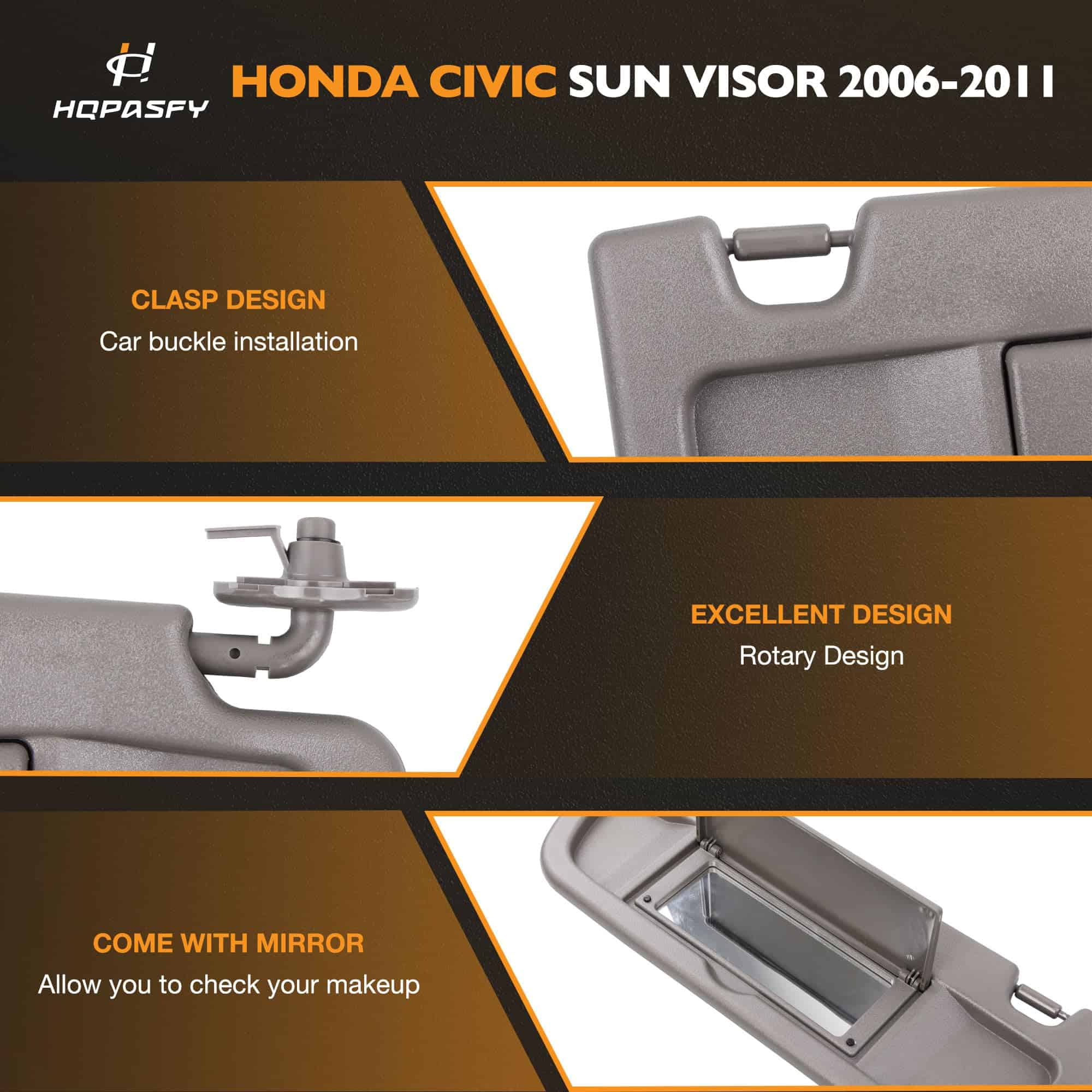 Visera Solar HQPASFY Compatible con Honda Civic 2006-2011, - Imagen 5