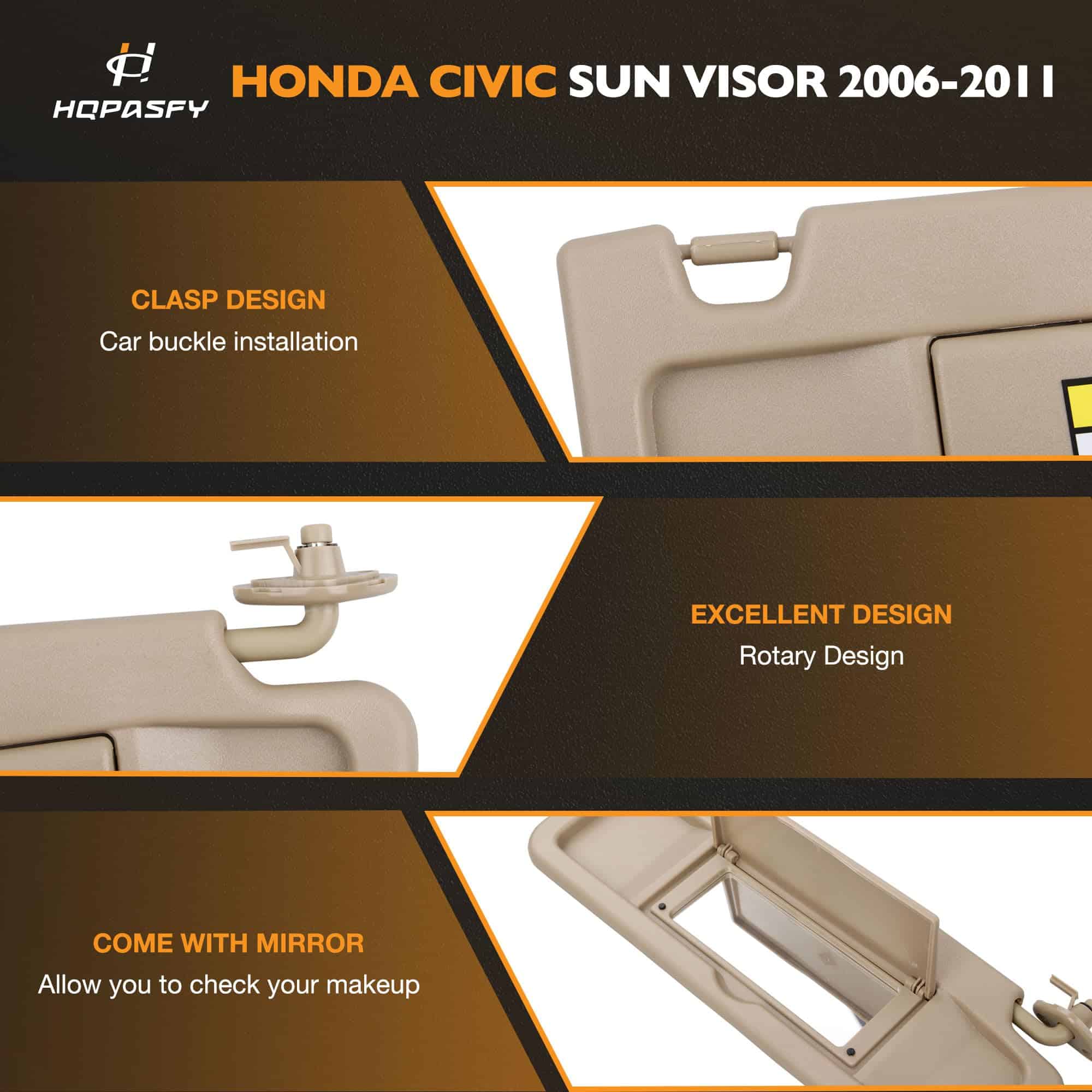 HQPASFY Visera Solar Compatible con Honda -Beige - Imagen 5