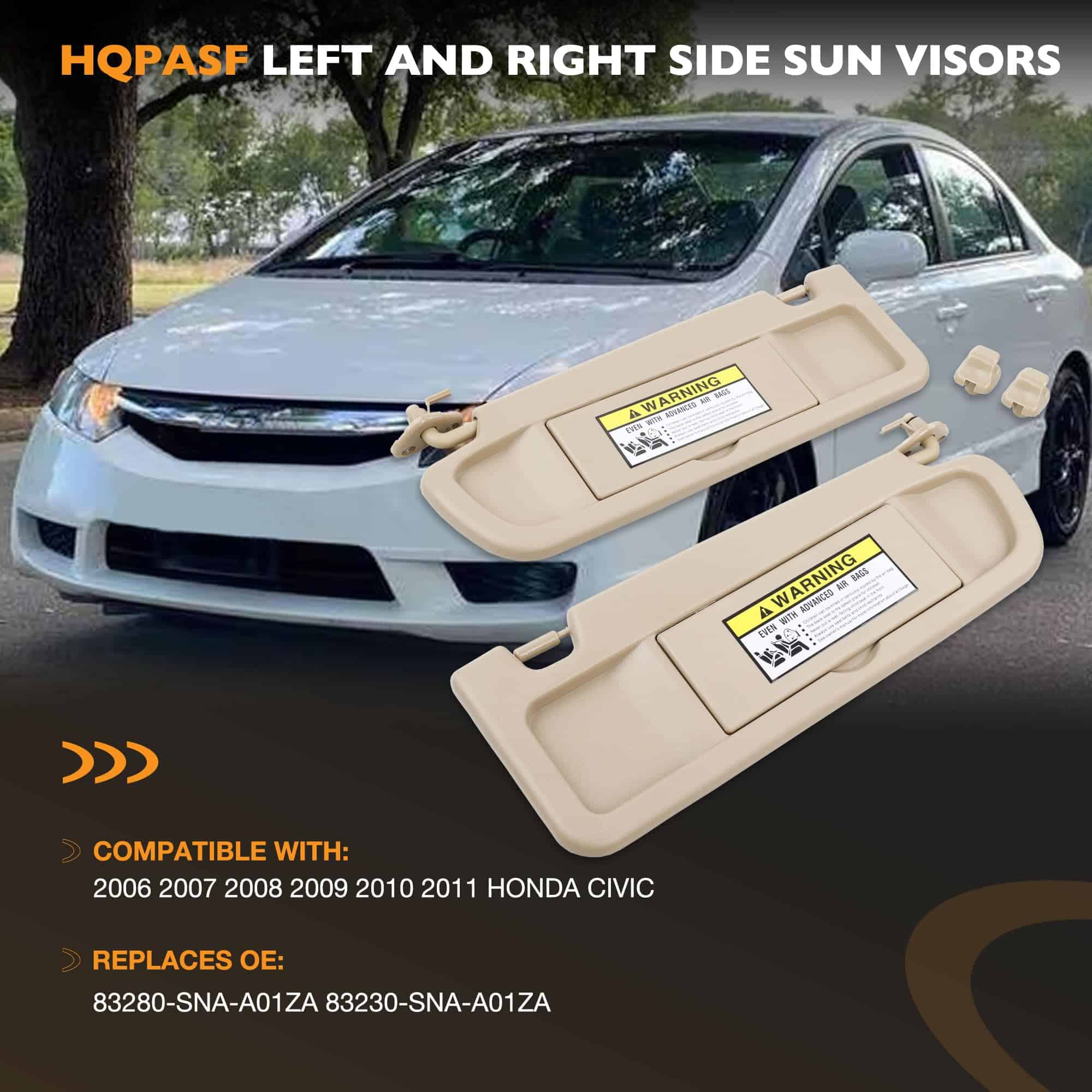HQPASFY Visera Solar Compatible con Honda -Beige - Imagen 4