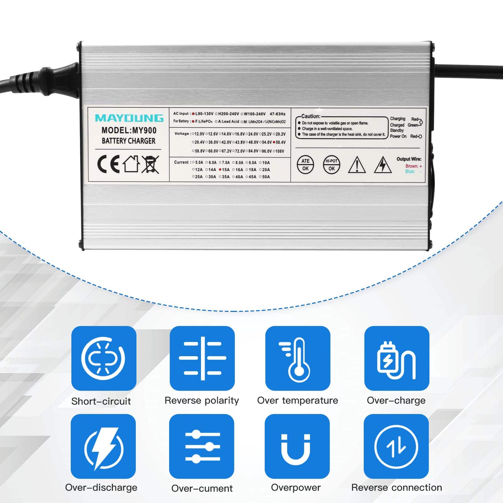 Cargador de Batería YEWY 29.2V 25A 24V 25A para Batería - Imagen 7
