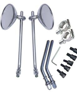 Yibid Chrome Universal 3" Round Retro Motorcycle Rearview