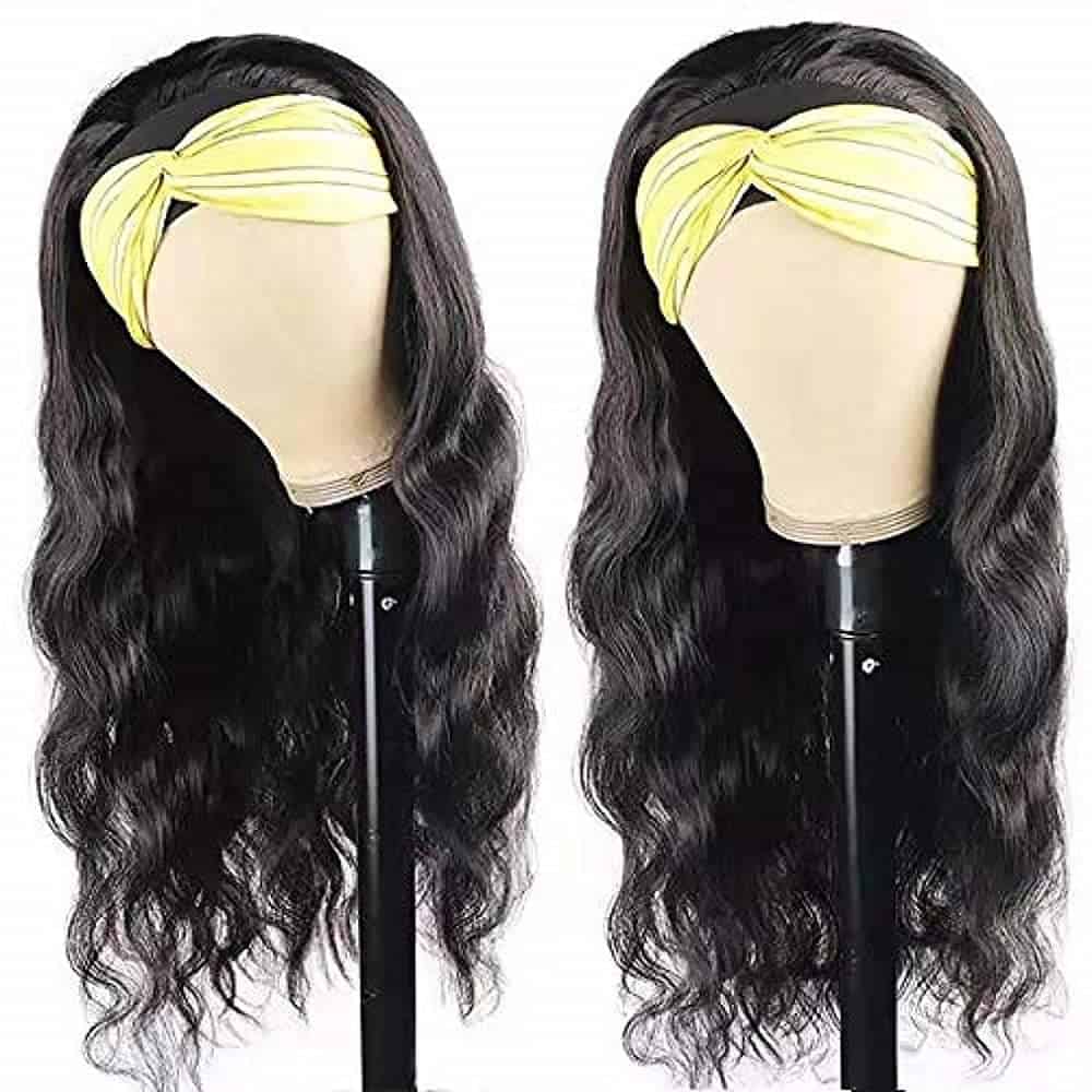 Peluca de Cabello Humano Onda Cuerpo con Diadema de 18 - Imagen 5