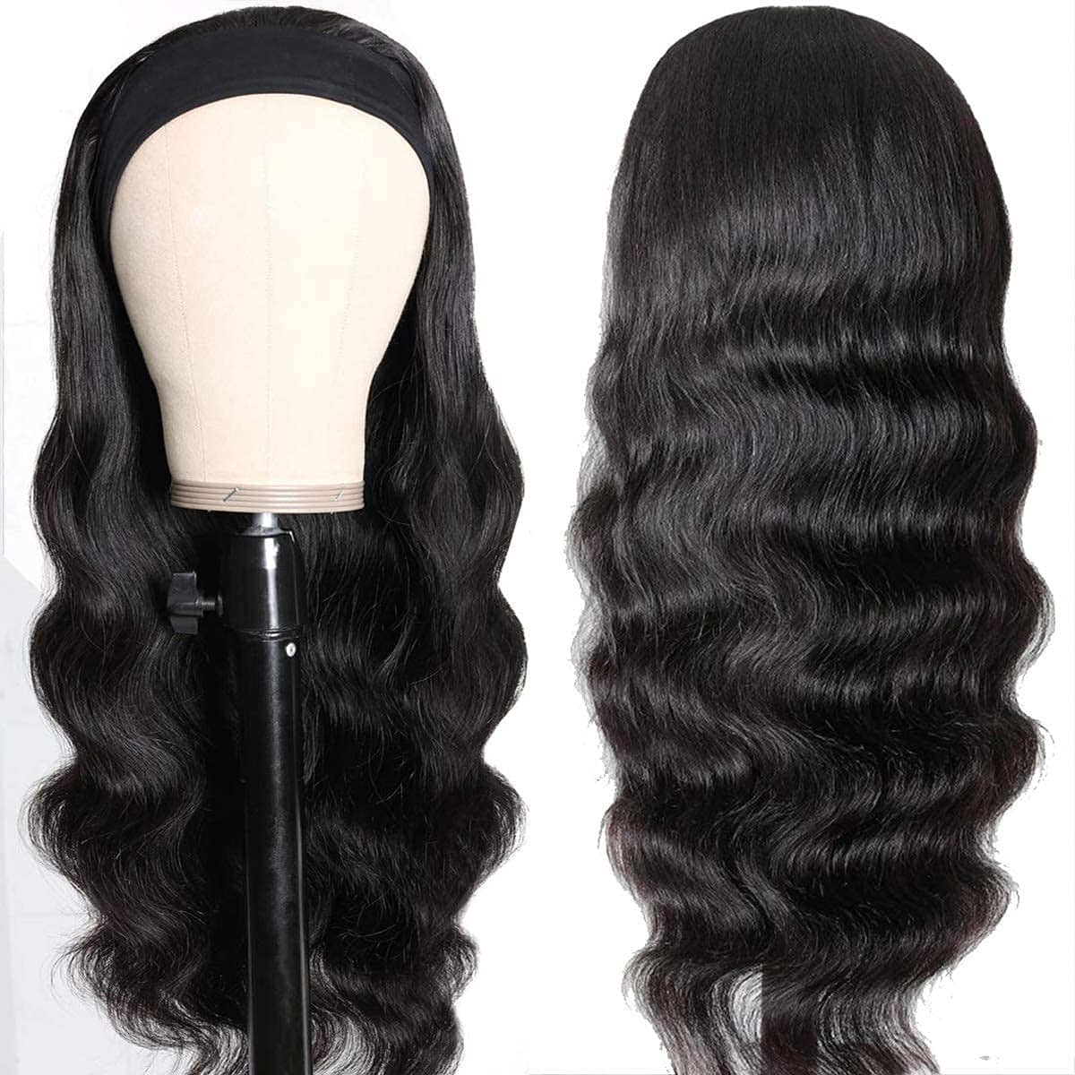 Peluca de Cabello Humano Onda Cuerpo con Diadema de 18 - Imagen 4