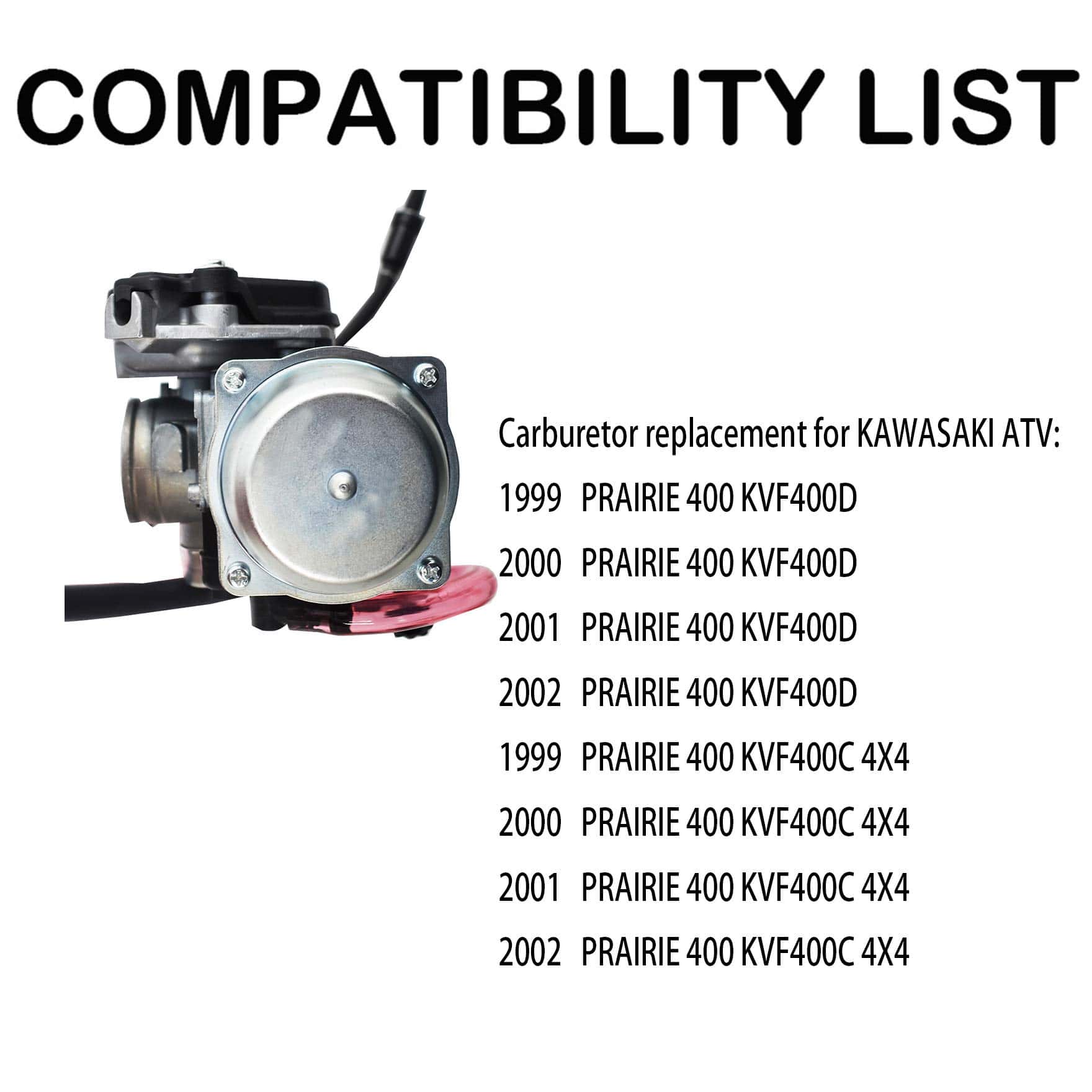 Carburador de Repuesto para Prairie 400 KVF400D KVF400C 4X4 - Imagen 4