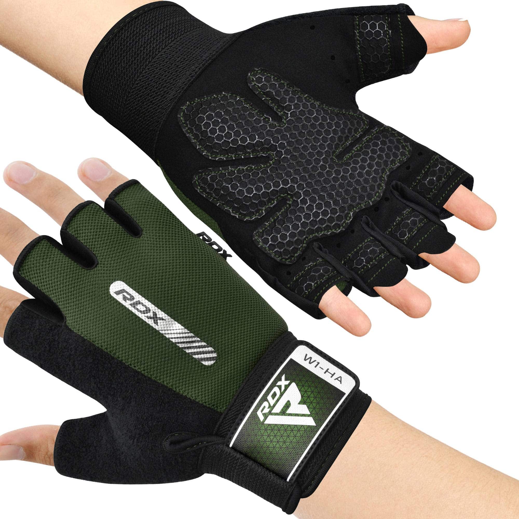 Guantes de Levantamiento de Pesas RDX -Verde Militar