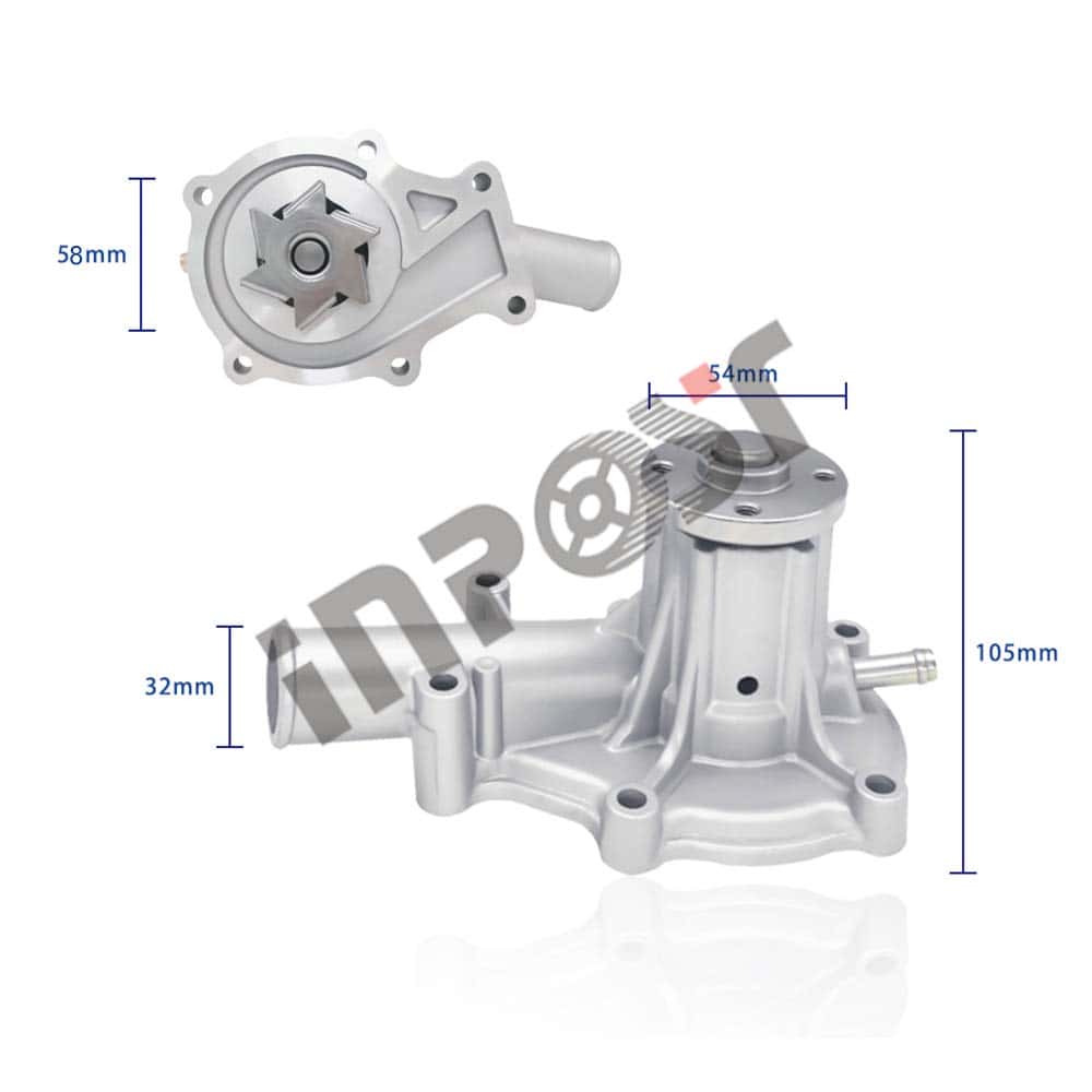 Impulsor de la bomba de agua INPOST 58mm 16251-73034 para - Imagen 3