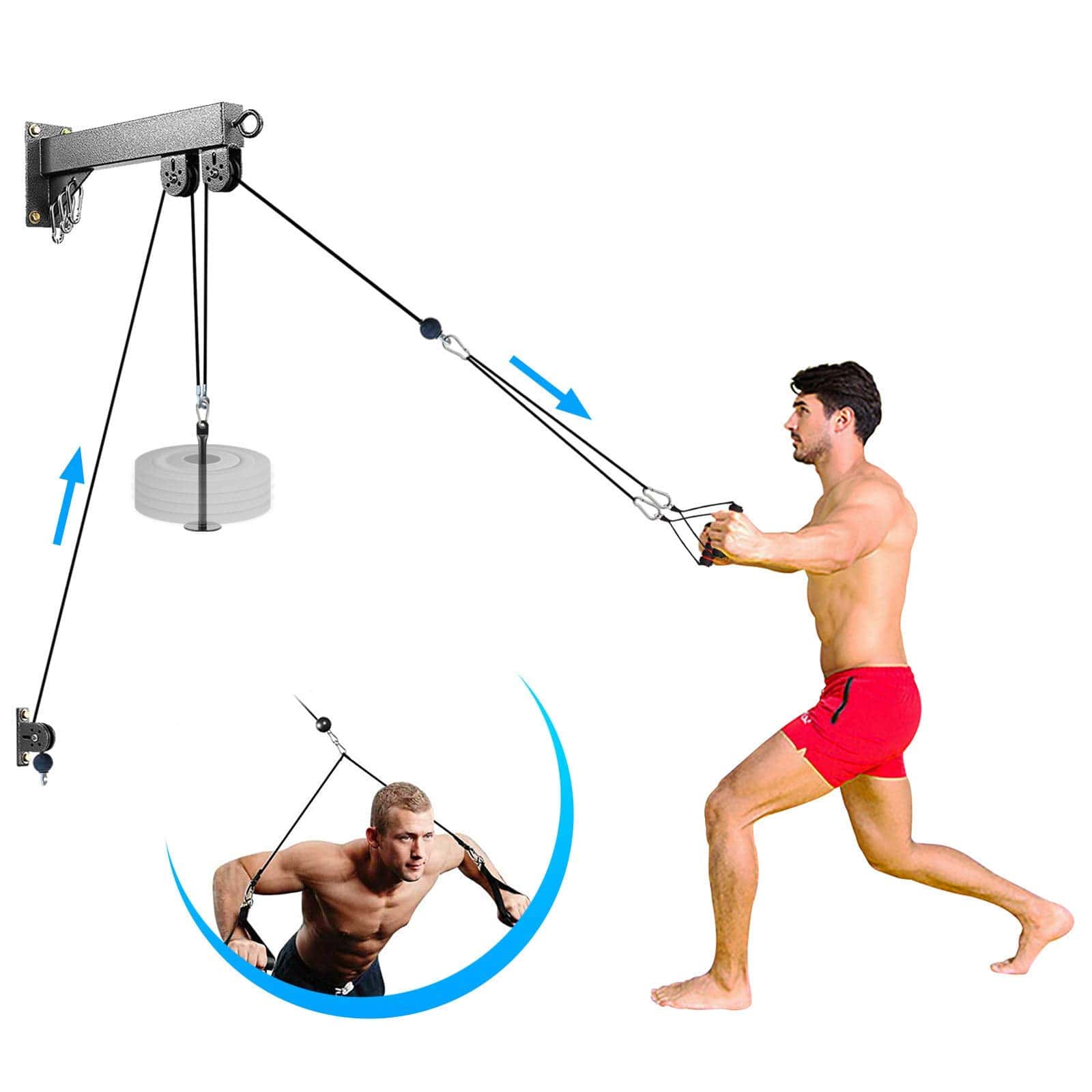 Máquina de Poleas LAT Montada en Pared con Barra de Polea - Imagen 8
