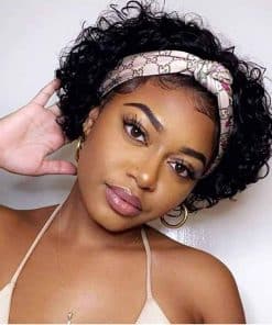 Pelucas de Vincha Corta Velicoo para Mujeres Negras Cabello