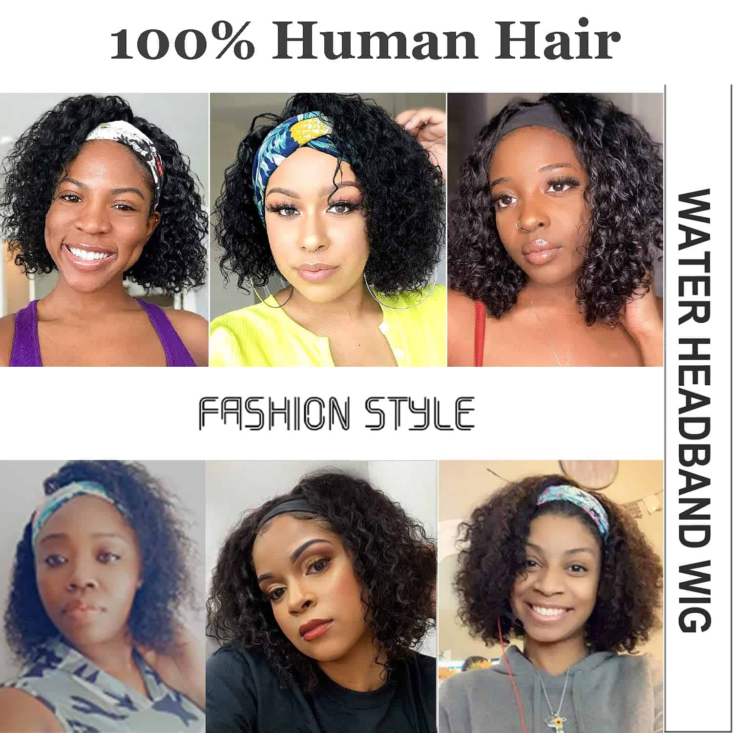 Pelucas de Vincha Corta Velicoo para Mujeres Negras Cabello - Imagen 5