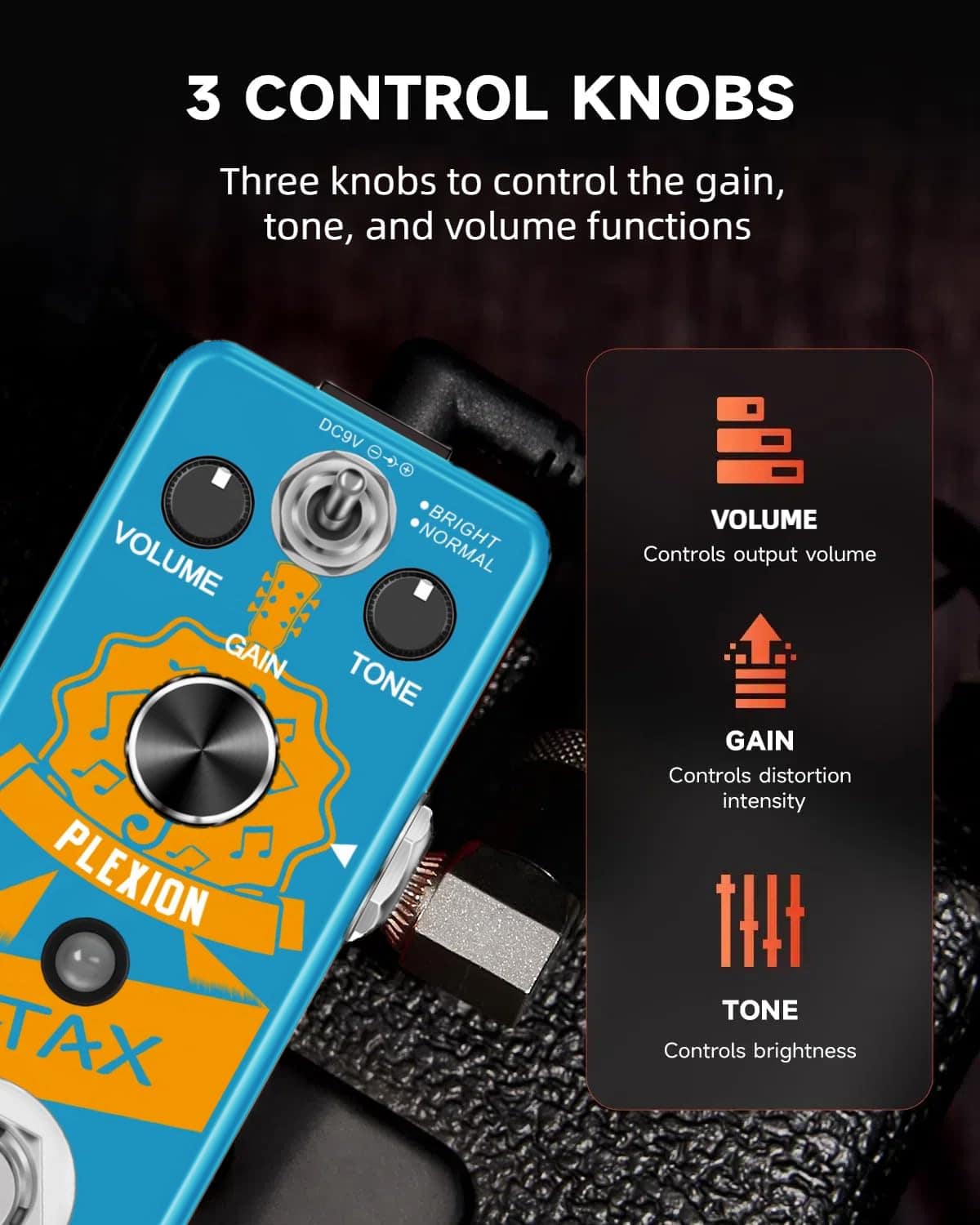 Pedal de Efecto de Distorsión Stax Plexion, Analog, Modos - Imagen 3