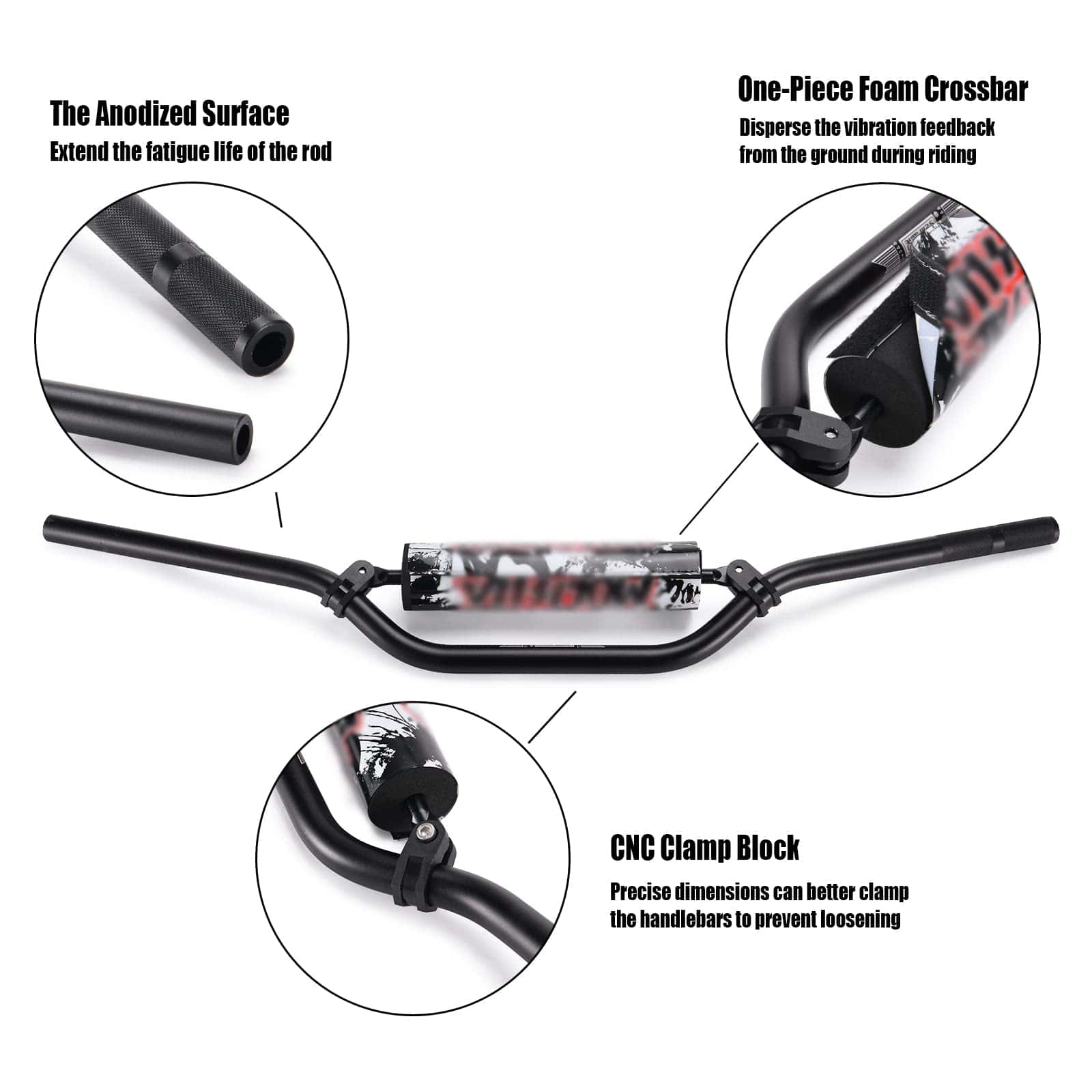 Manillares TRAVERSE 7/8" 4 Pzas, Barra Transversal Forjada - Imagen 4