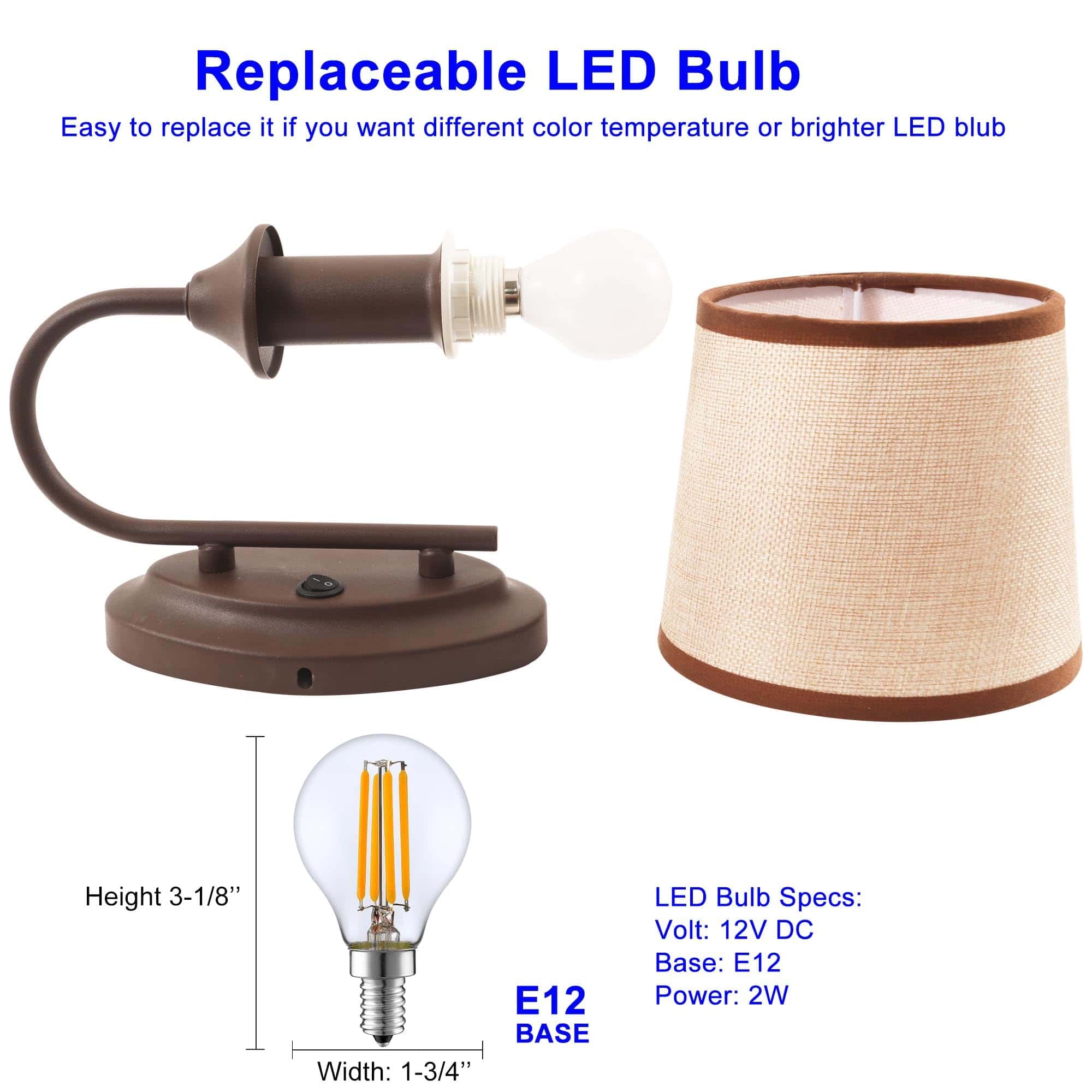 Lámpara de pared LED Maichis 12V para RV con interruptor de - Imagen 4