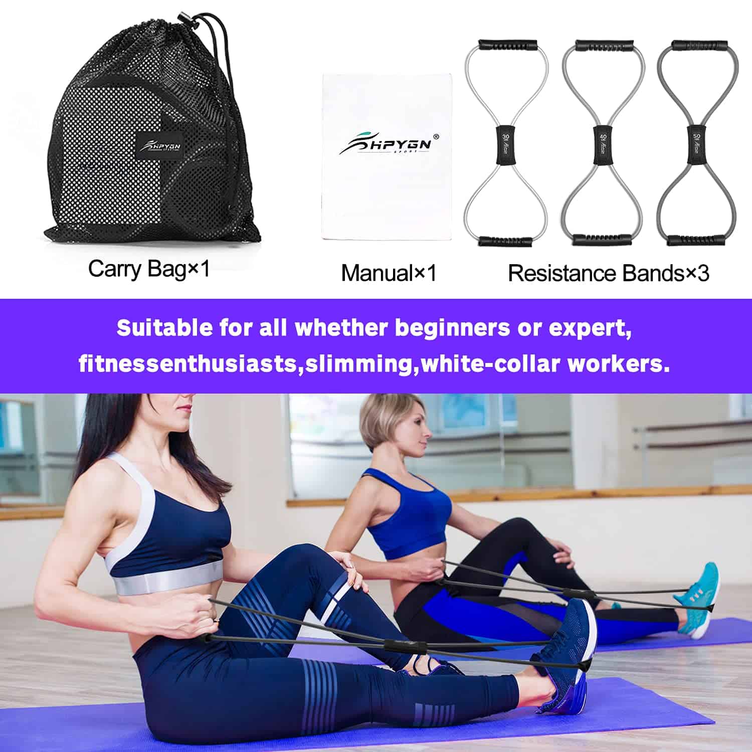 Banda de resistencia en forma de 8 para hombres, expansor - Imagen 7