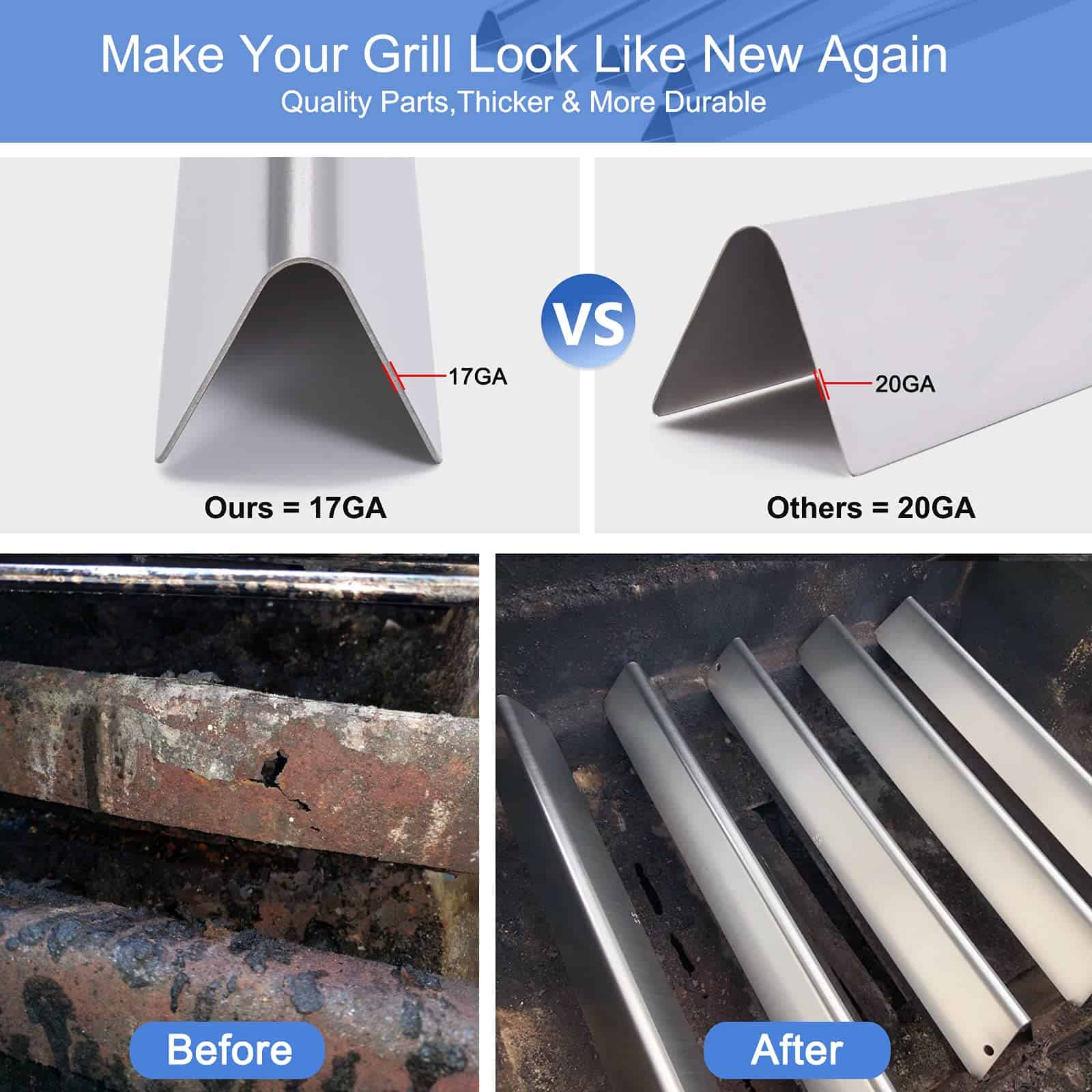 Criditpid 17.5 pulgadas Acero Inoxidable 7620 7621, Barra - Imagen 5