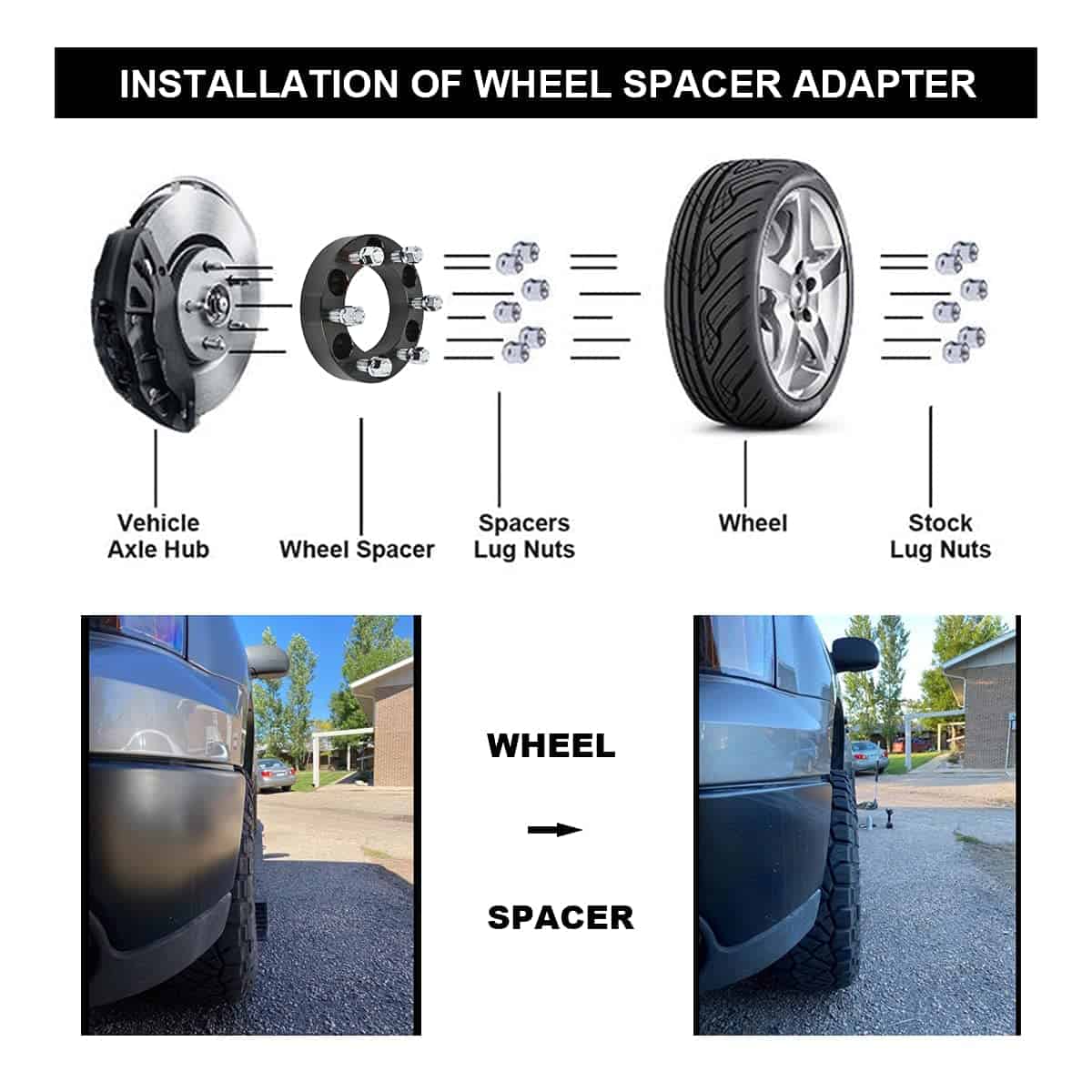 Espaciadores de Rueda VLAOSCHI Negros Forjados 6x4.5 de 1.5 - Imagen 4