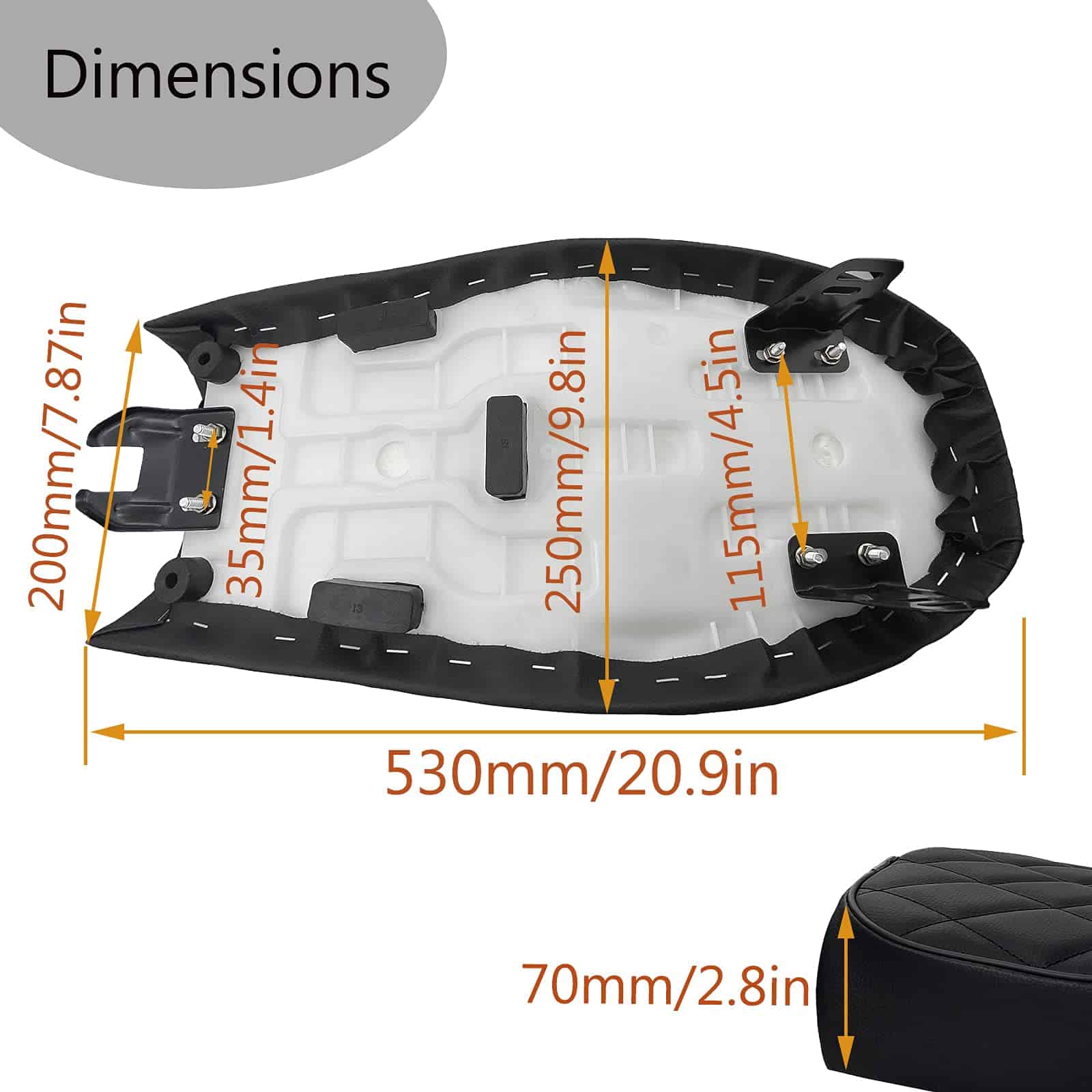 Asiento Retro Vintage para Motocicleta YIMOTO Cafe Racer - Imagen 7