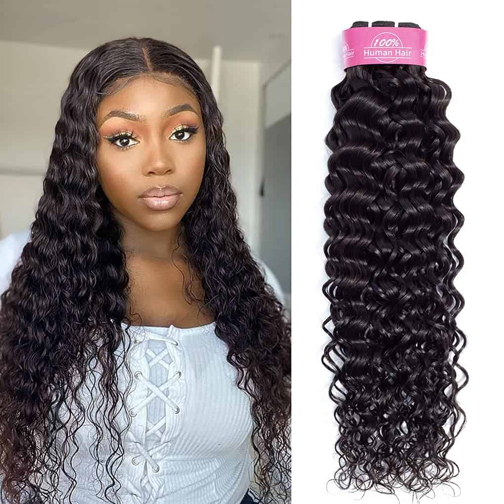 1 Paquete de Cabello Humano ondulado en agua 10A Brasileño