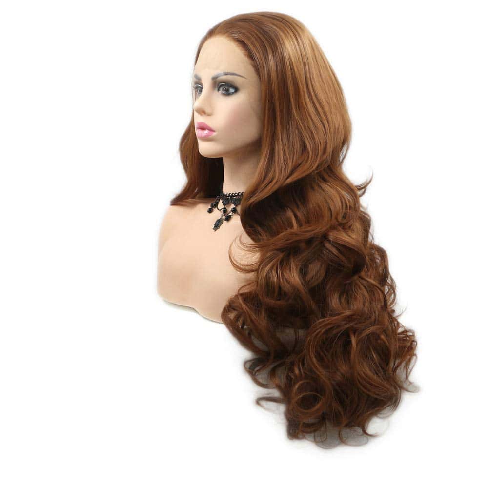 Pelucas de Encaje Sintético Yina Rubia Marrón Peluca de - Imagen 4