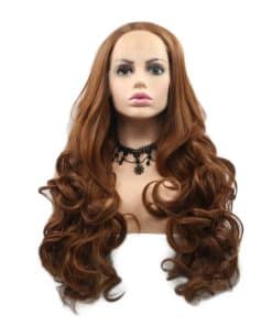 Pelucas de Encaje Sintético Yina Rubia Marrón Peluca de