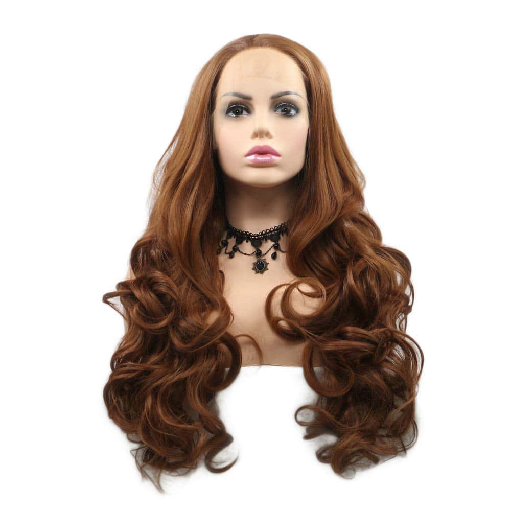 Pelucas de Encaje Sintético Yina Rubia Marrón Peluca de