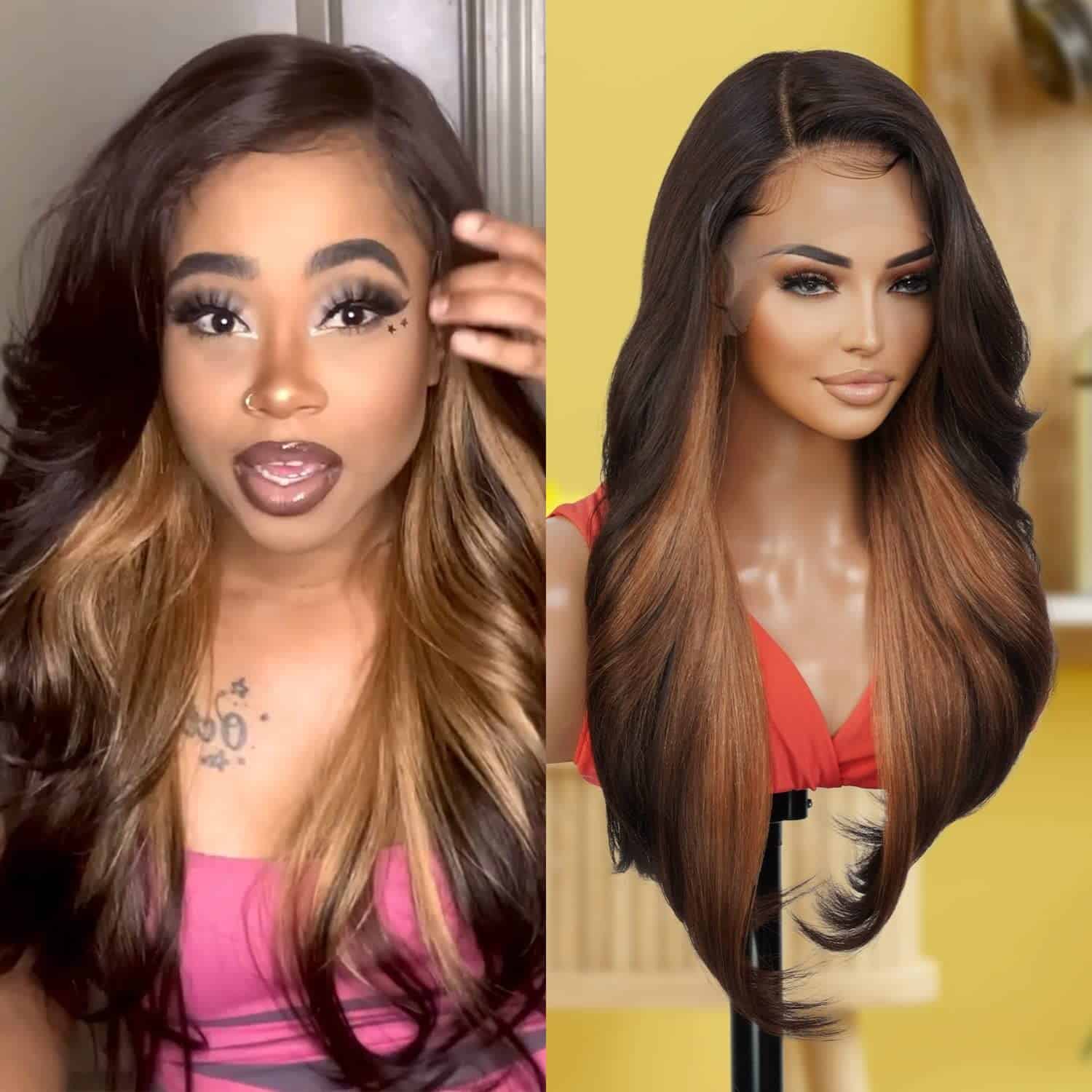 Peluca Recta y Rizada de Encaje HD de GLAM21USA 13X6 Peluca