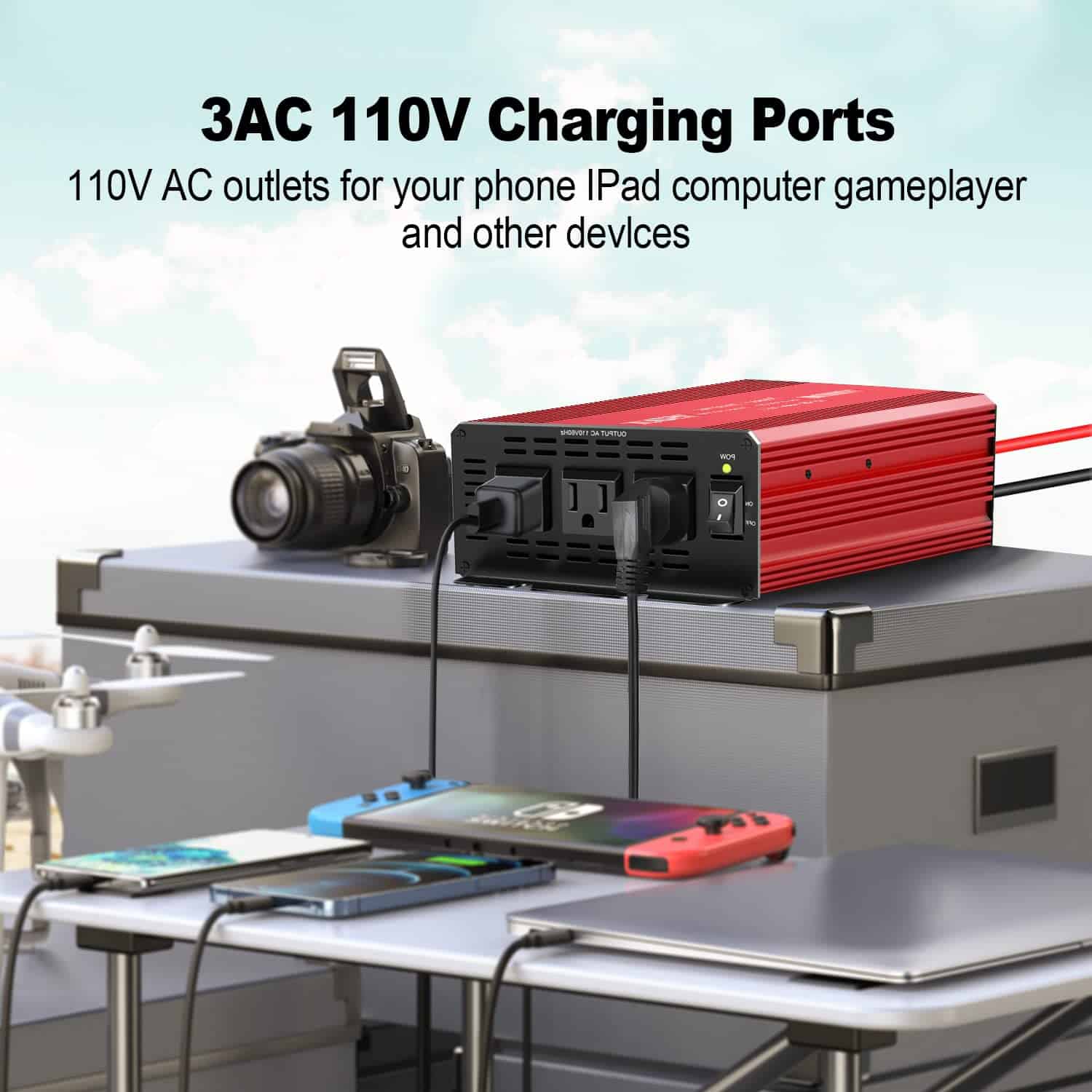 Inversor de Potencia YSOLX 1000W 12v a 110v, Convertidor de - Imagen 5