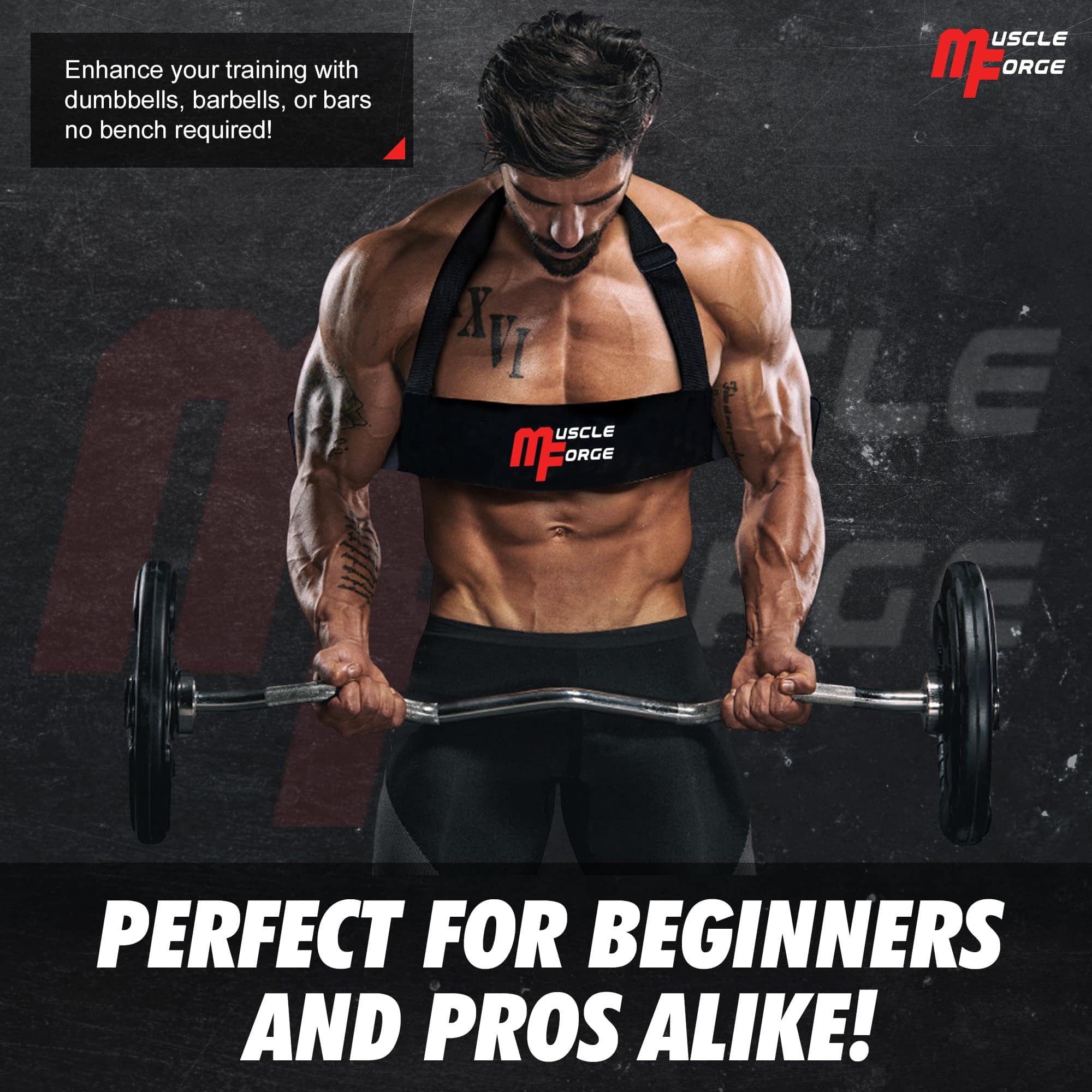 MuscleForge Arm Blaster para Bíceps y Tríceps -Negro - Imagen 7