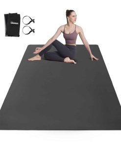 Tapete de Yoga Grande para Hombres y Mujeres -Negro y Gris G