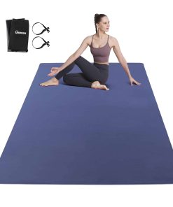 Tapete de Yoga Grande para Hombres y Mujeres -Azul Claro y A