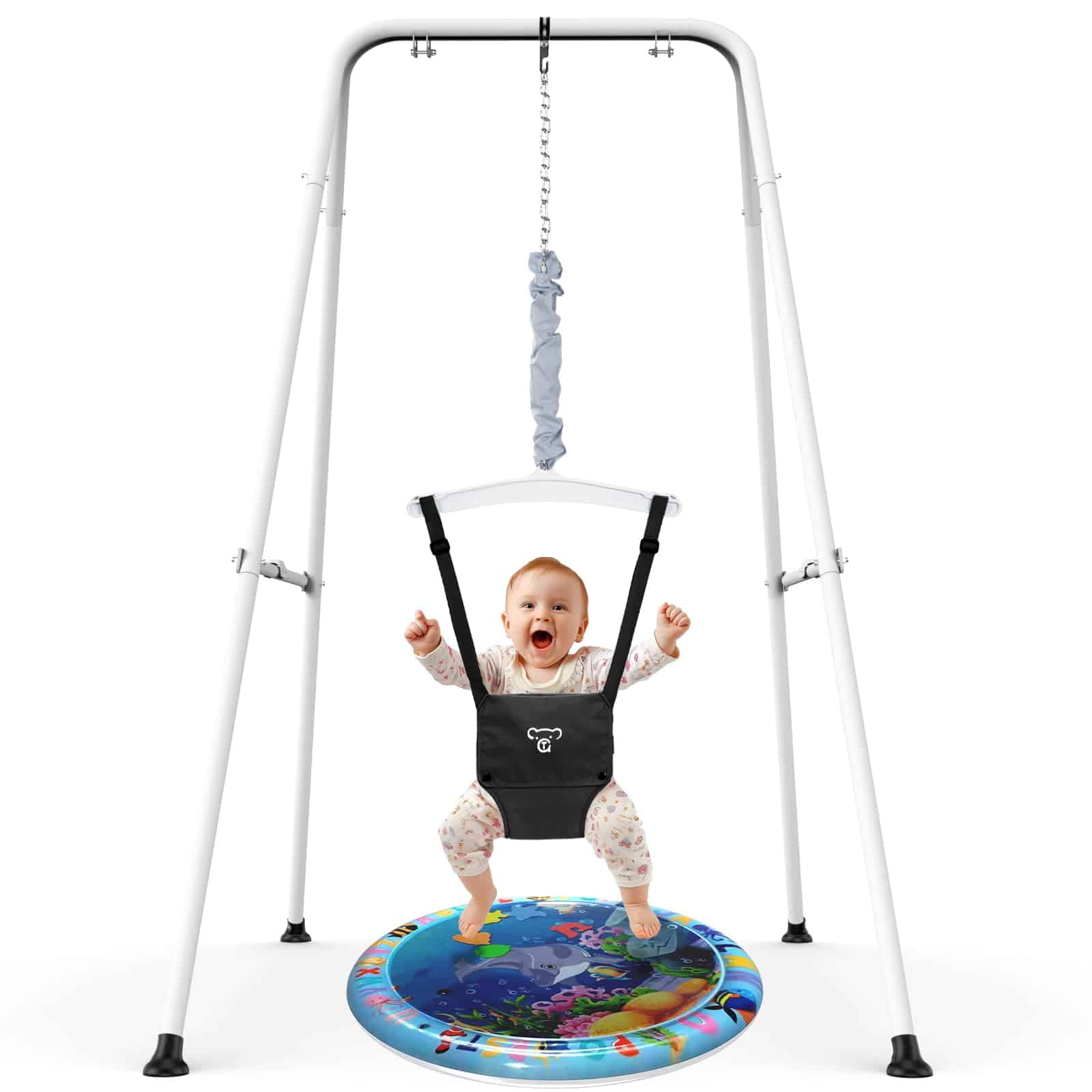 G TALECO Gear Baby Jumper with Stand, Baby -Negro
