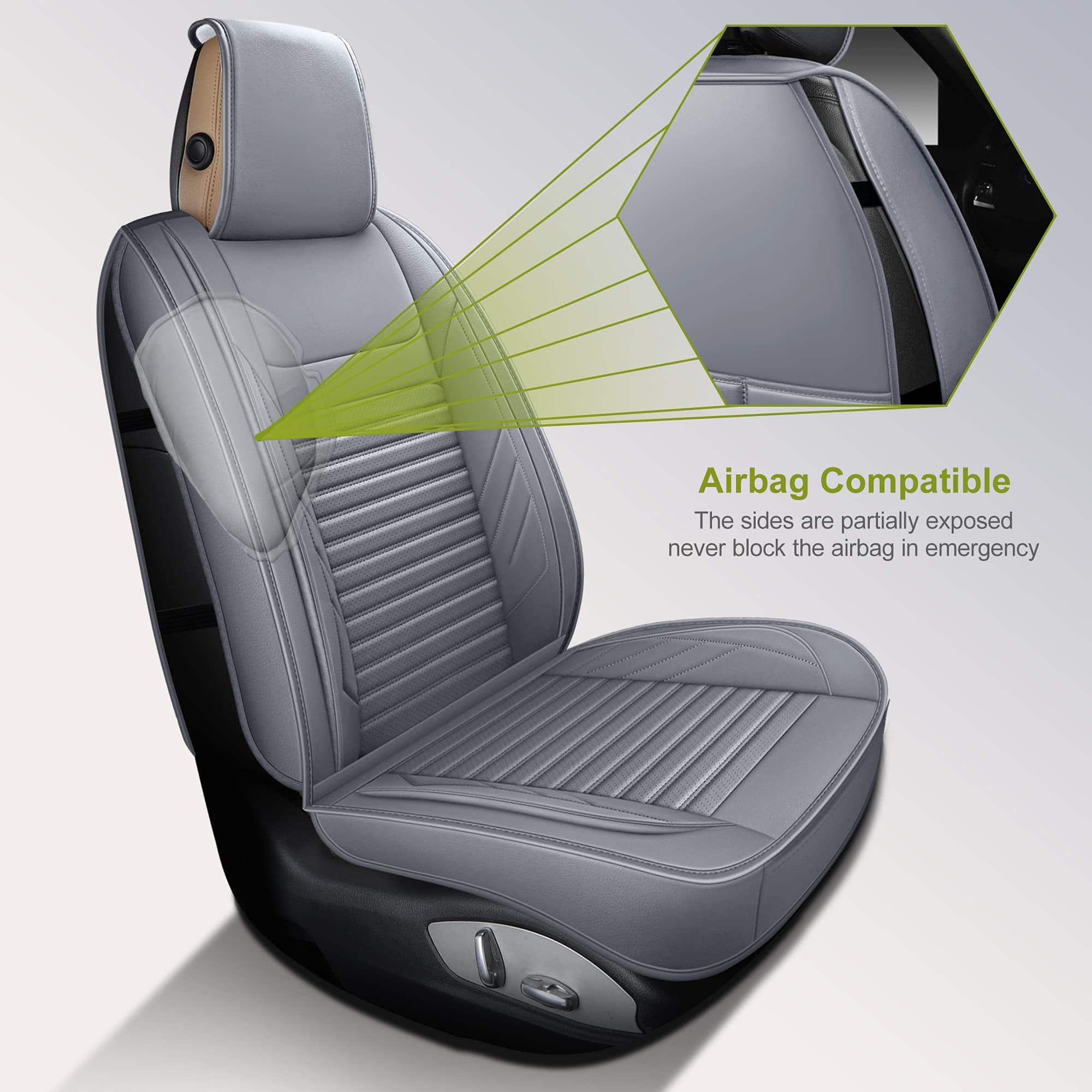 Fundas de asiento de cuero AOOG, Cubiertas de asiento de - Imagen 8