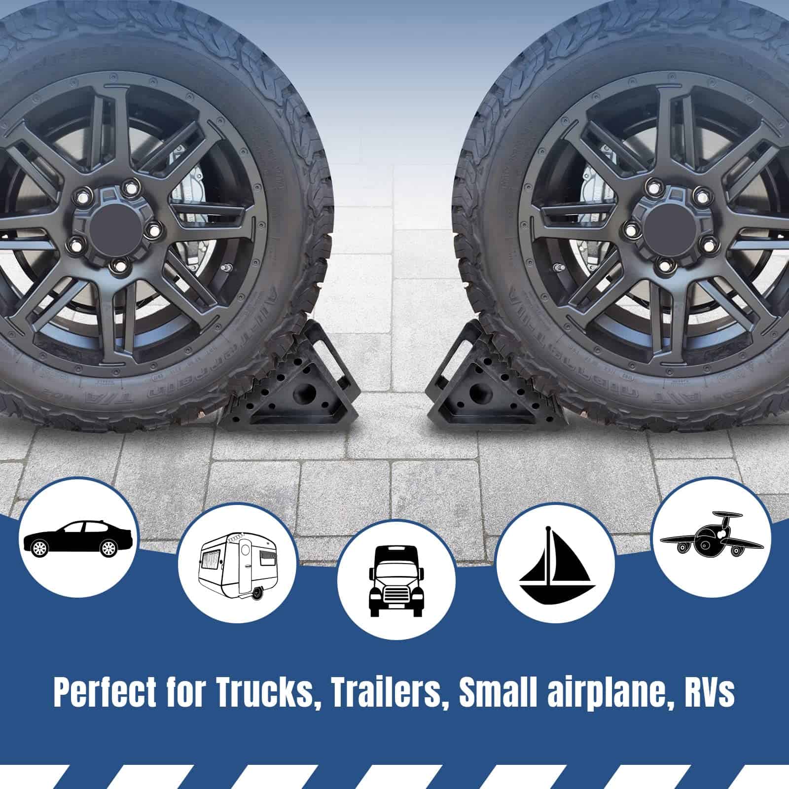 Topes de Rueda de Caucho Sólido HOXWELL 4 Packs, Topes - Imagen 5