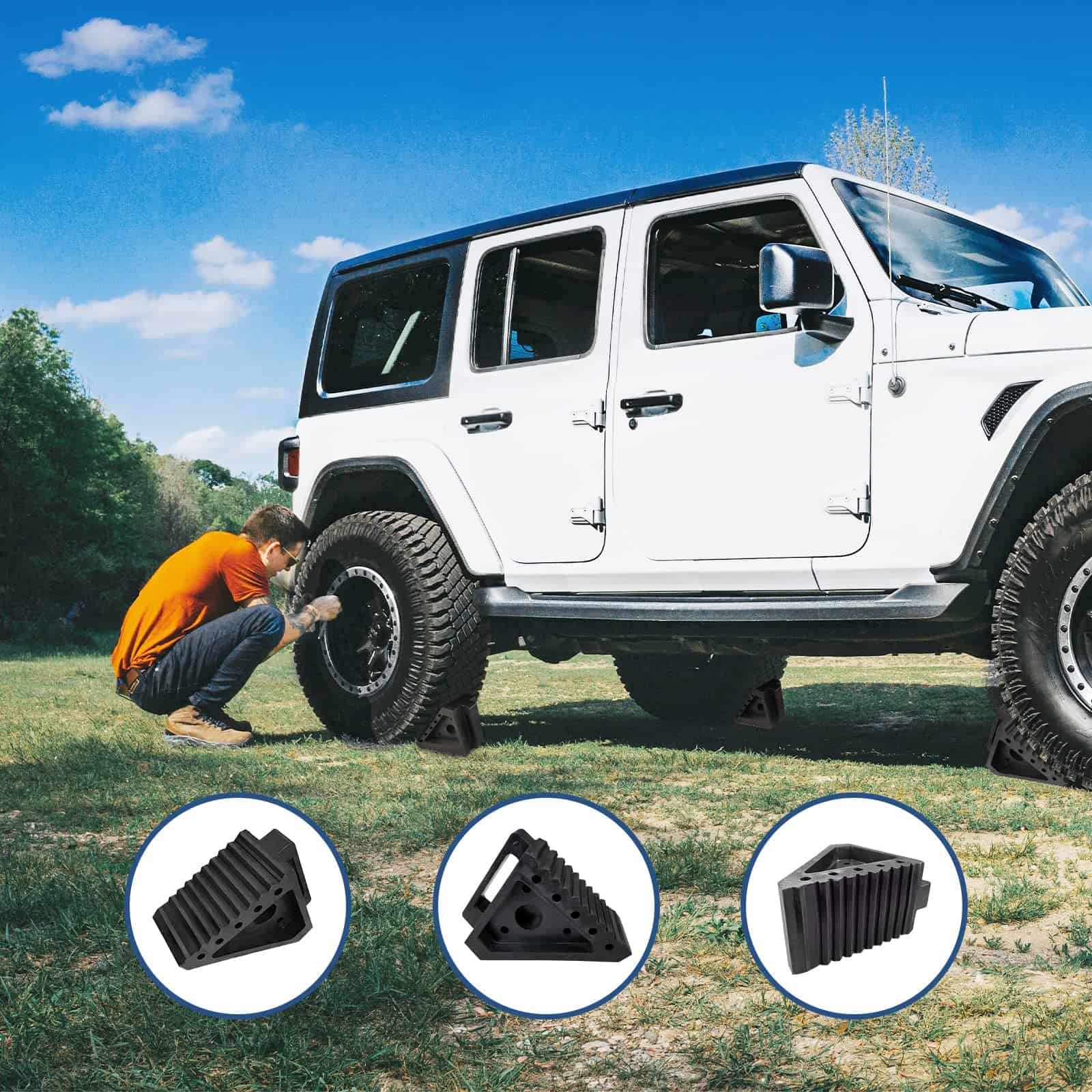 Topes de Rueda de Caucho Sólido HOXWELL 4 Packs, Topes - Imagen 7