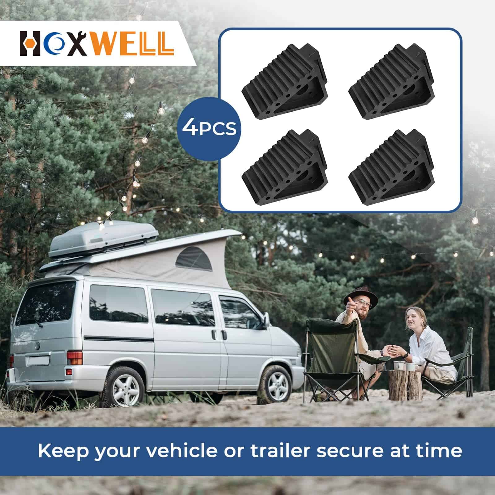 Topes de Rueda de Caucho Sólido HOXWELL 4 Packs, Topes - Imagen 8