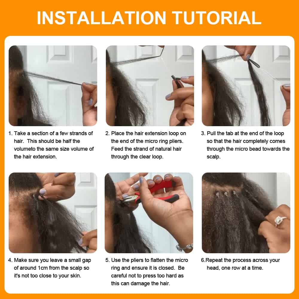 Niawigs Micro Links Cabello Humano para Mujeres Negras - Imagen 7