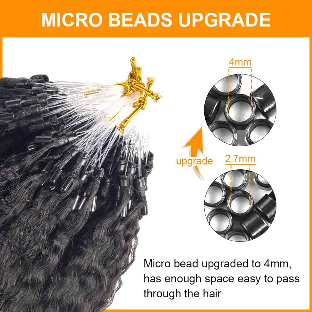 Niawigs Micro Links Cabello Humano para Mujeres Negras - Imagen 5