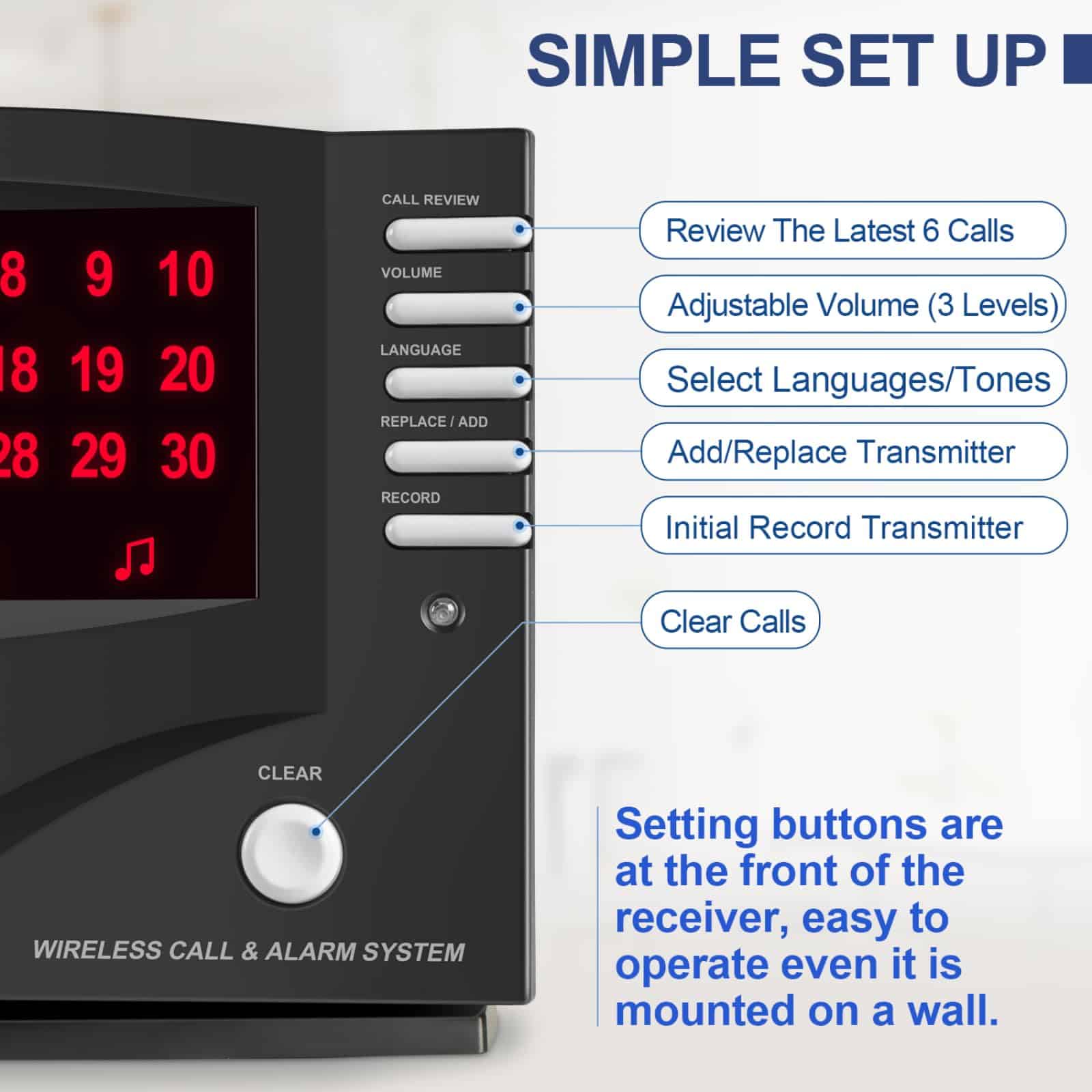 Sistema de Llamada de Enfermera SYNLETT con -Negro - Imagen 5