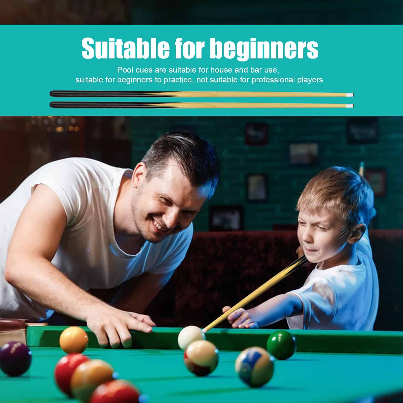 CENMO 2 Piezas Palos de Billar de Casa de Billar Palo Corto - Imagen 8