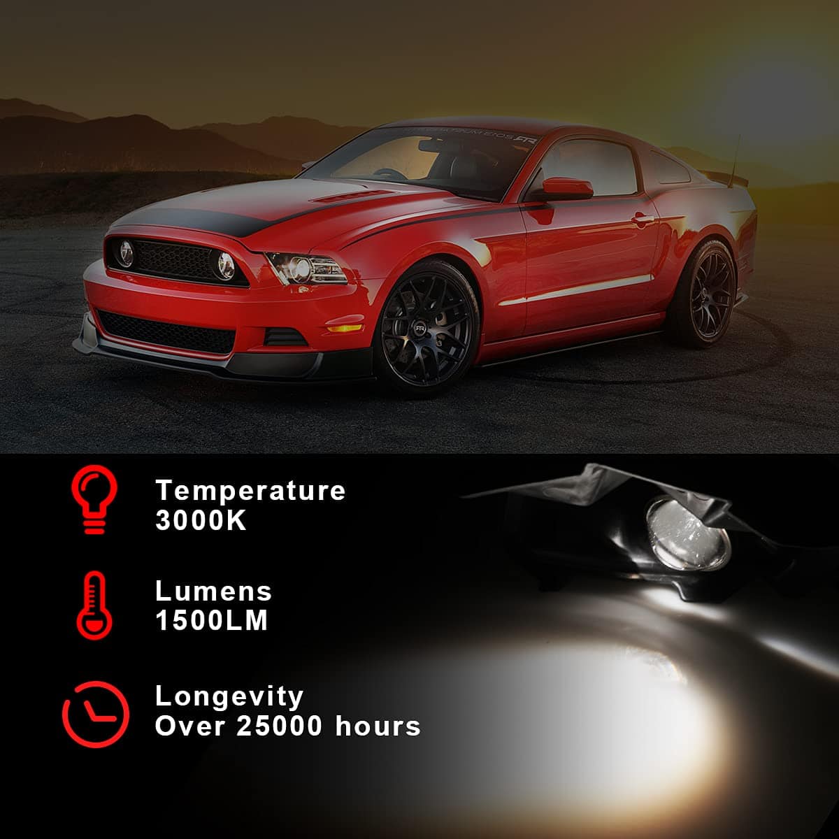 Conjunto de Luces de Niebla Nixon Offroad para Ford Mustang - Imagen 3