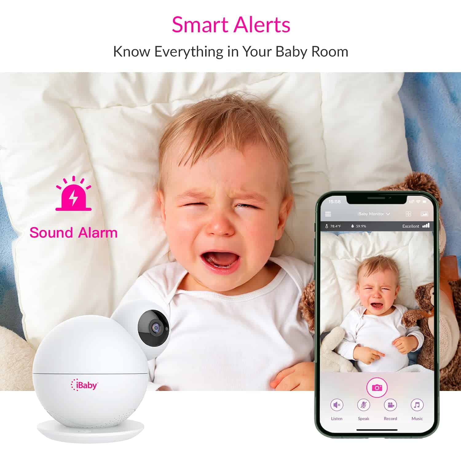Monitor de bebé iBaby M8L con cámara y audio: Seguimiento - Imagen 6