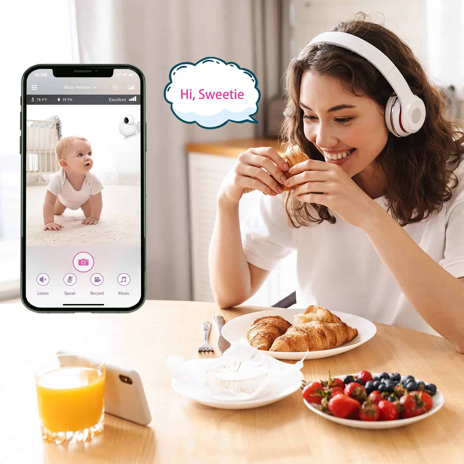 Monitor de bebé iBaby M8L con cámara y audio: Seguimiento - Imagen 4