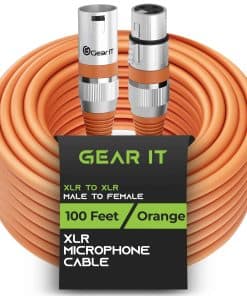 Cable de Micrófono XLR Macho a Hembra GearIT (100 Pies, 1